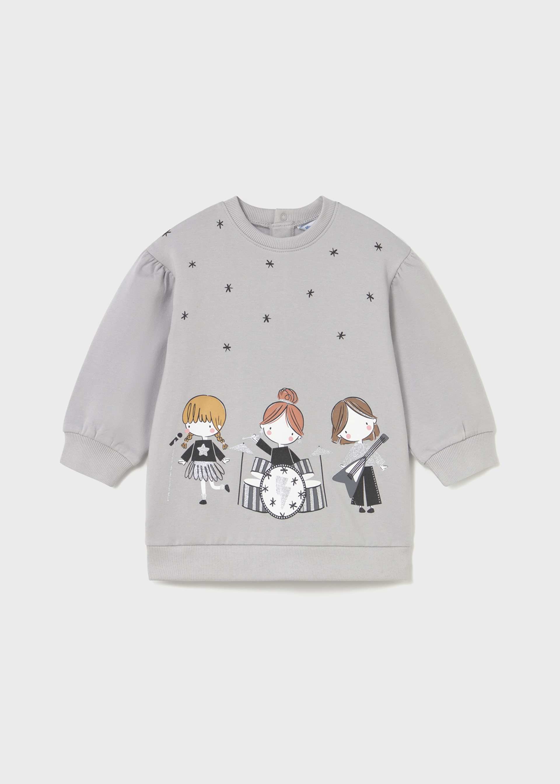 Baby fleece dress with graphic