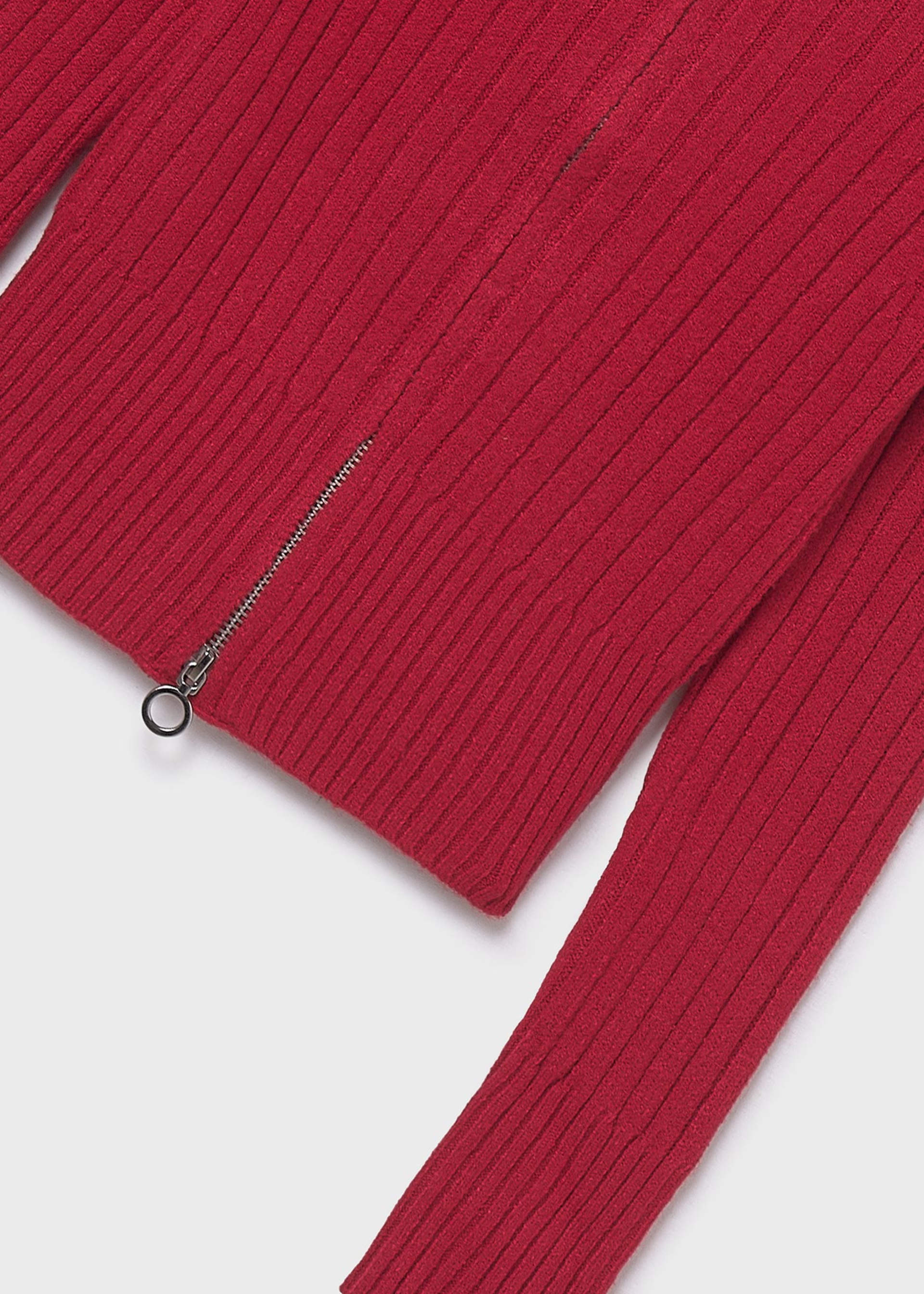 Girl Zip Up Knit Sweater