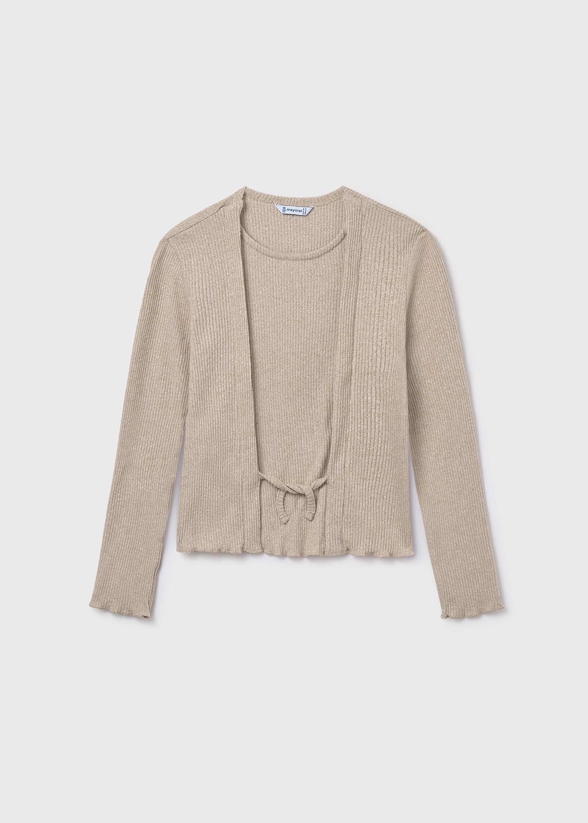 Girls rib knit cardigan