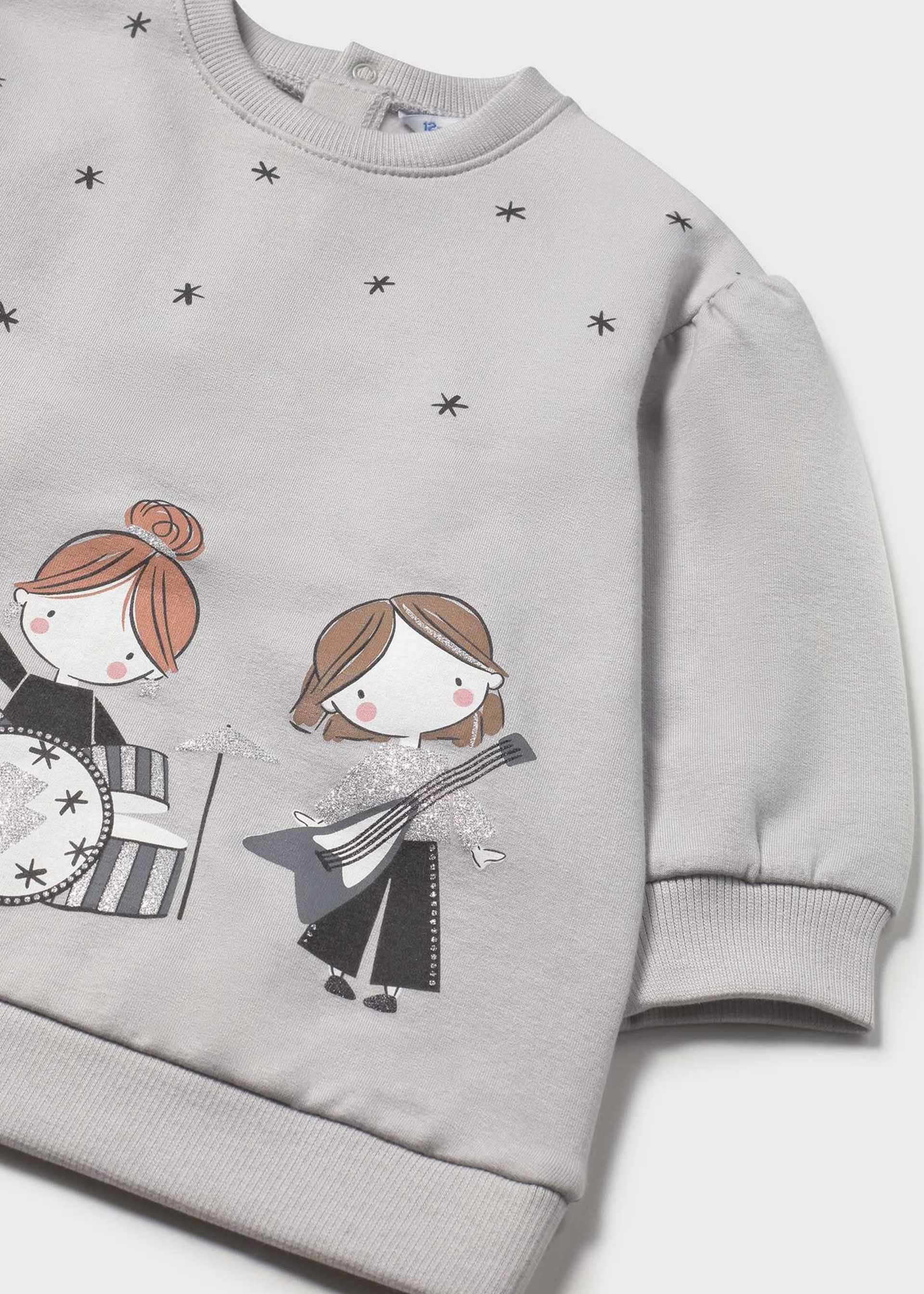 Baby fleece dress with graphic