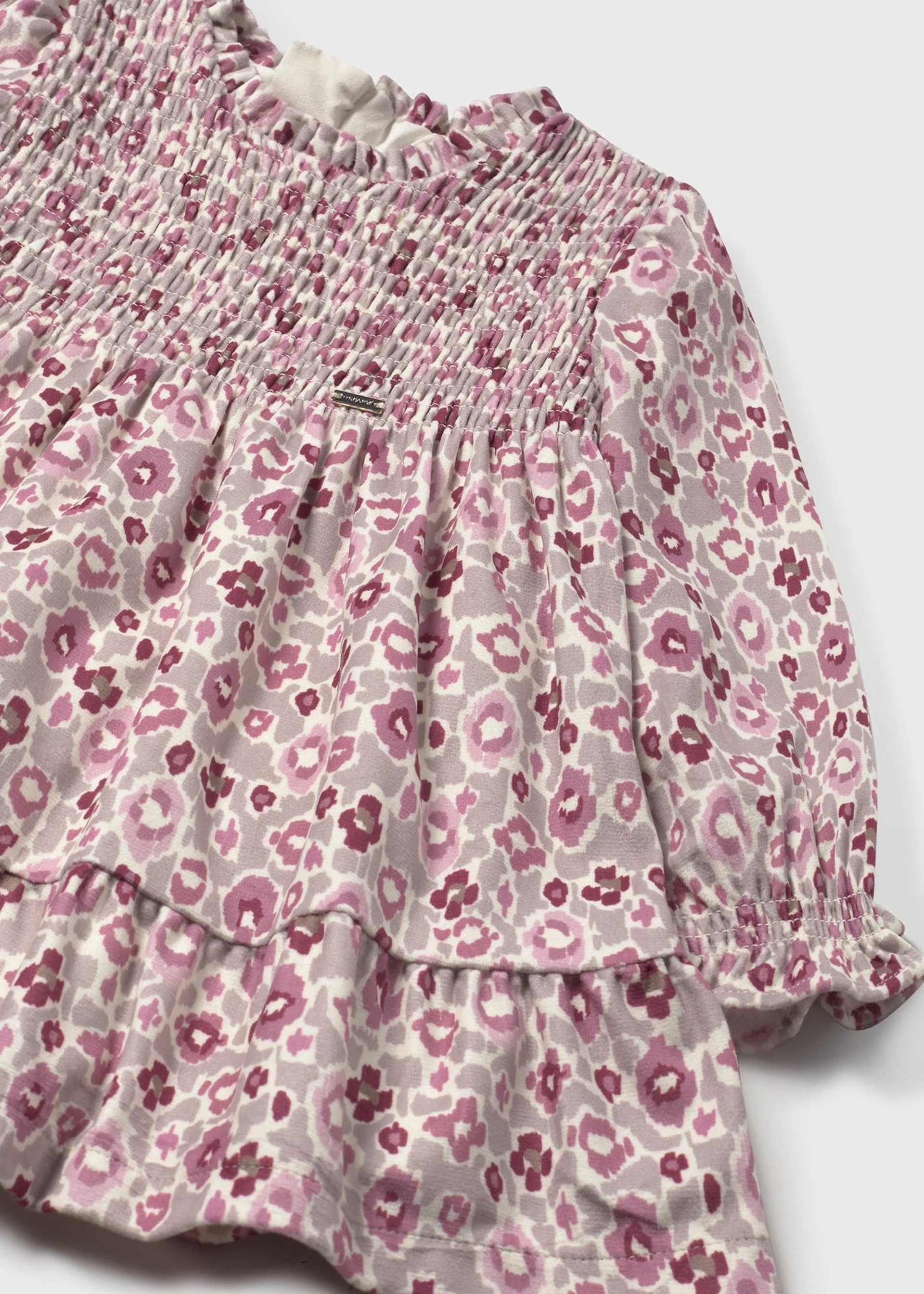 Vestido terciopelo con holanes bebé