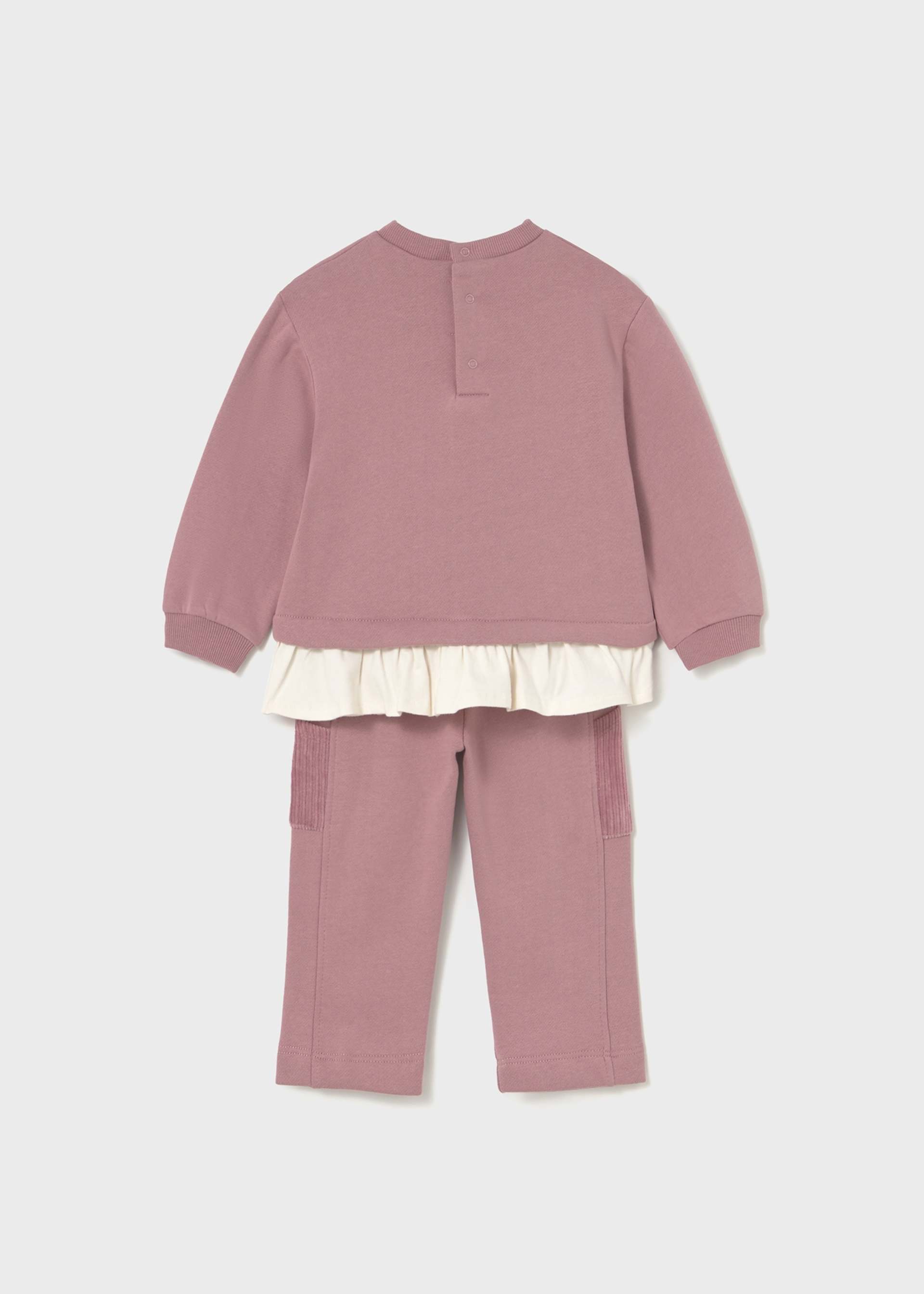 Baby 2-Piece Teddy Bear Tracksuit Set Orchid | Mayoral ®