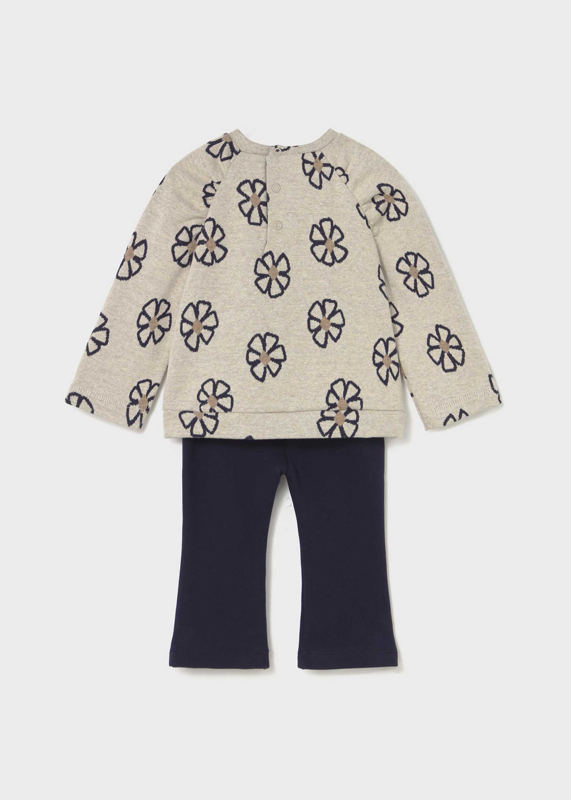 Baby legging and printed jumper set