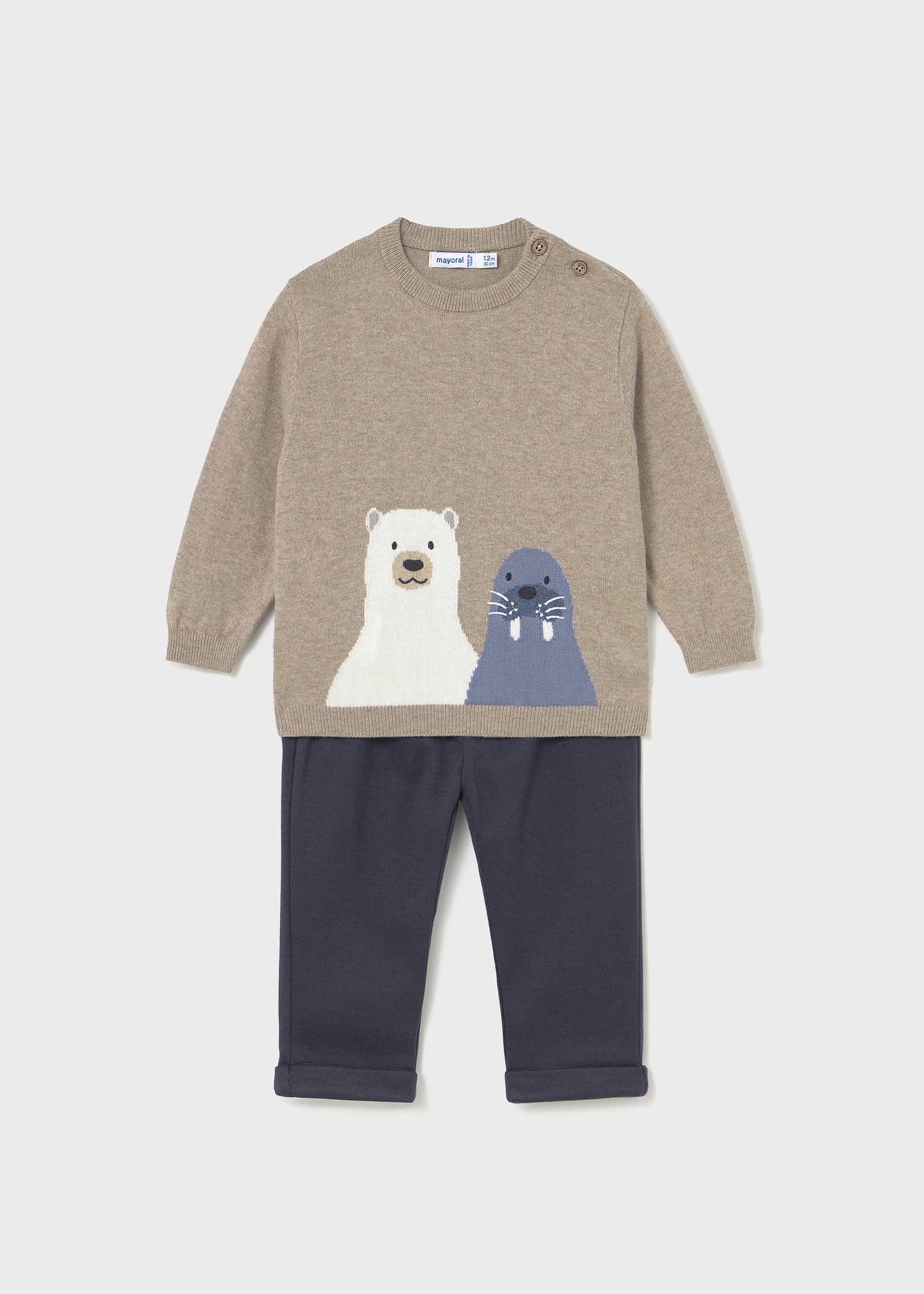Ensemble pantalon et pull animal bébé