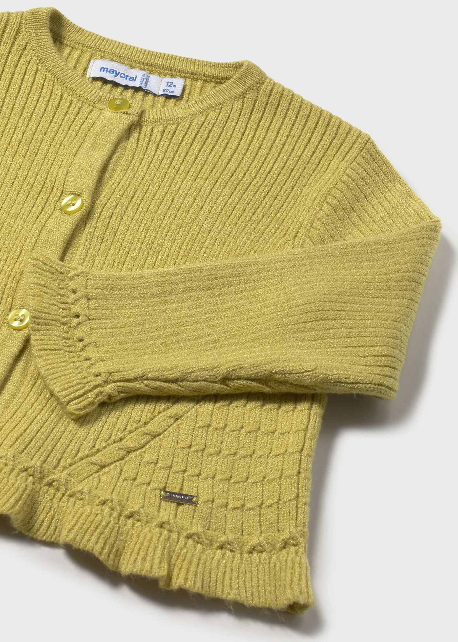 Cardigan tricoté à volants bébé