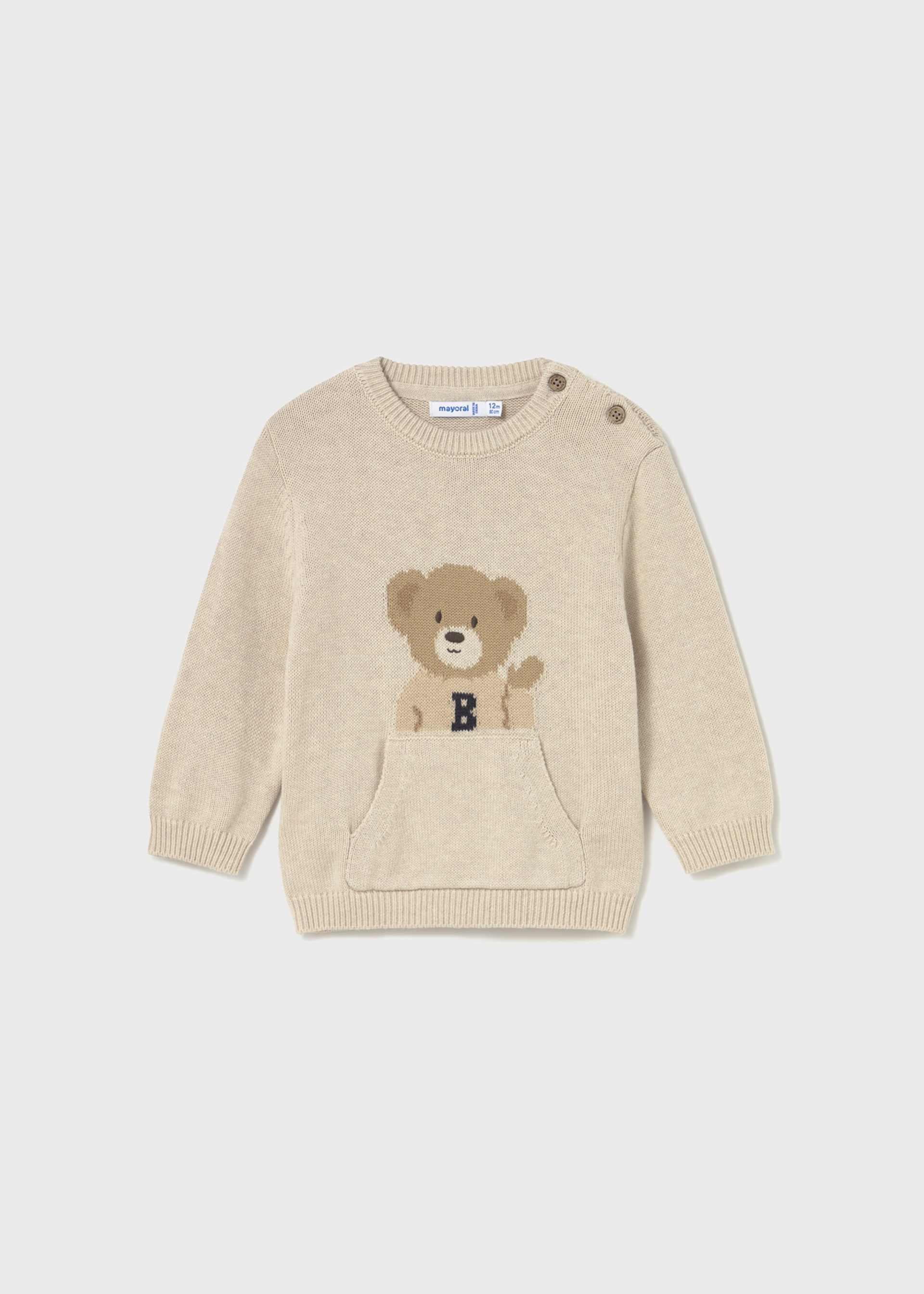 Baby bear motif jumper