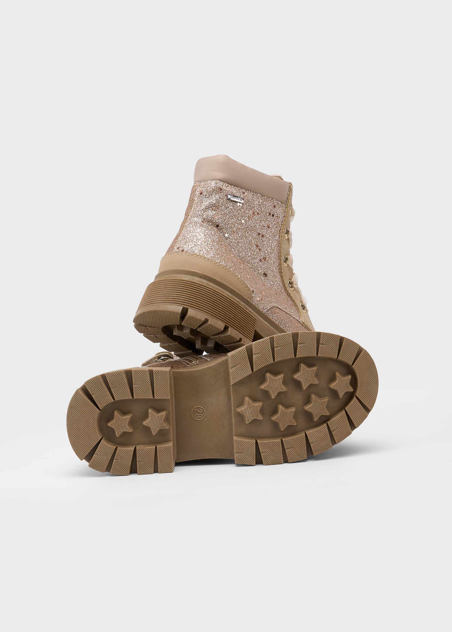 Girl Glitter Biker Ankle Boots