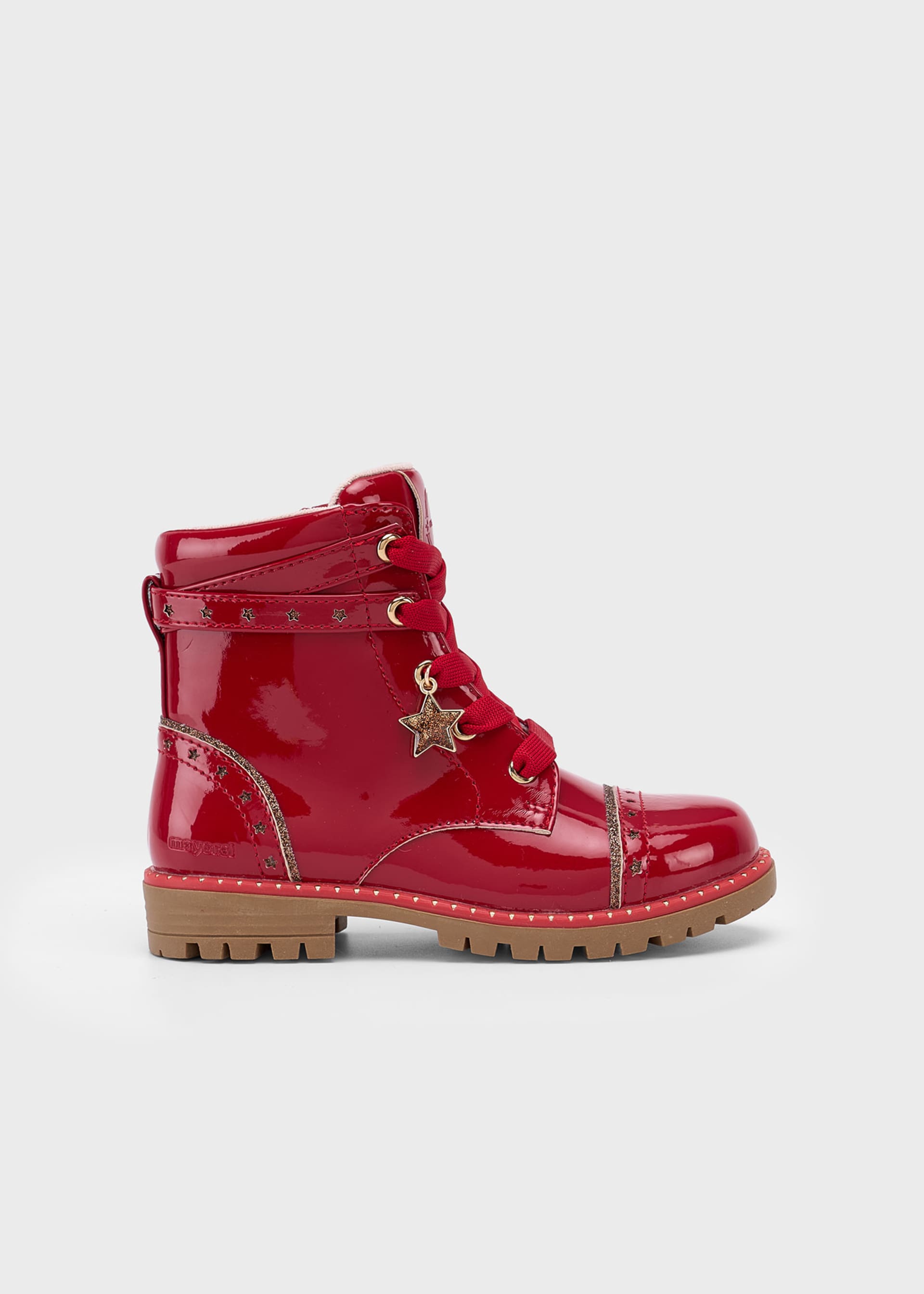 Lackleder Biker Halbstiefel Mädchen