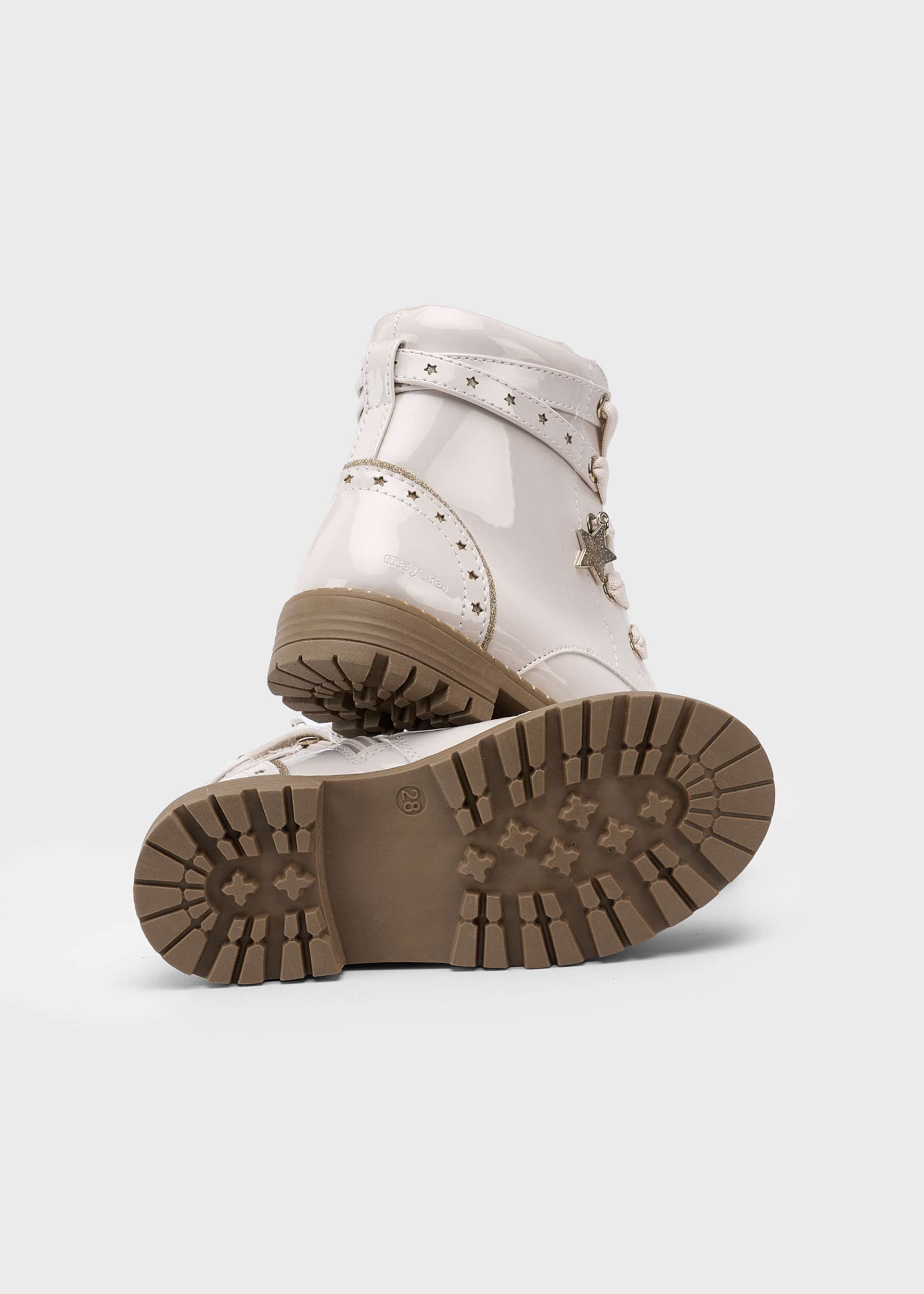 Lackleder Biker Halbstiefel Mädchen