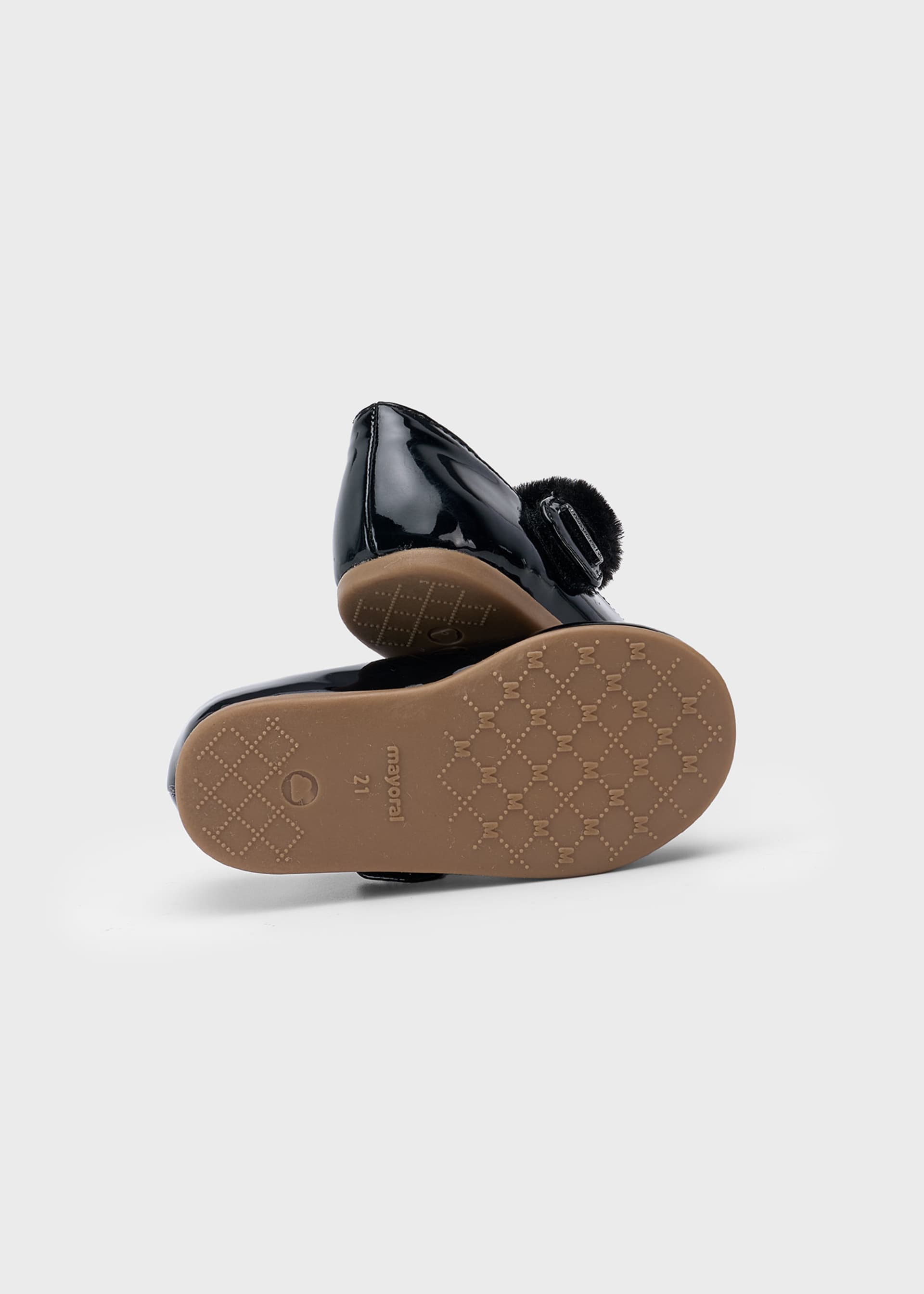 Lackleder Spangenschuhe mit Fell Baby Lackleder Spangenschuhe mit Fell Baby