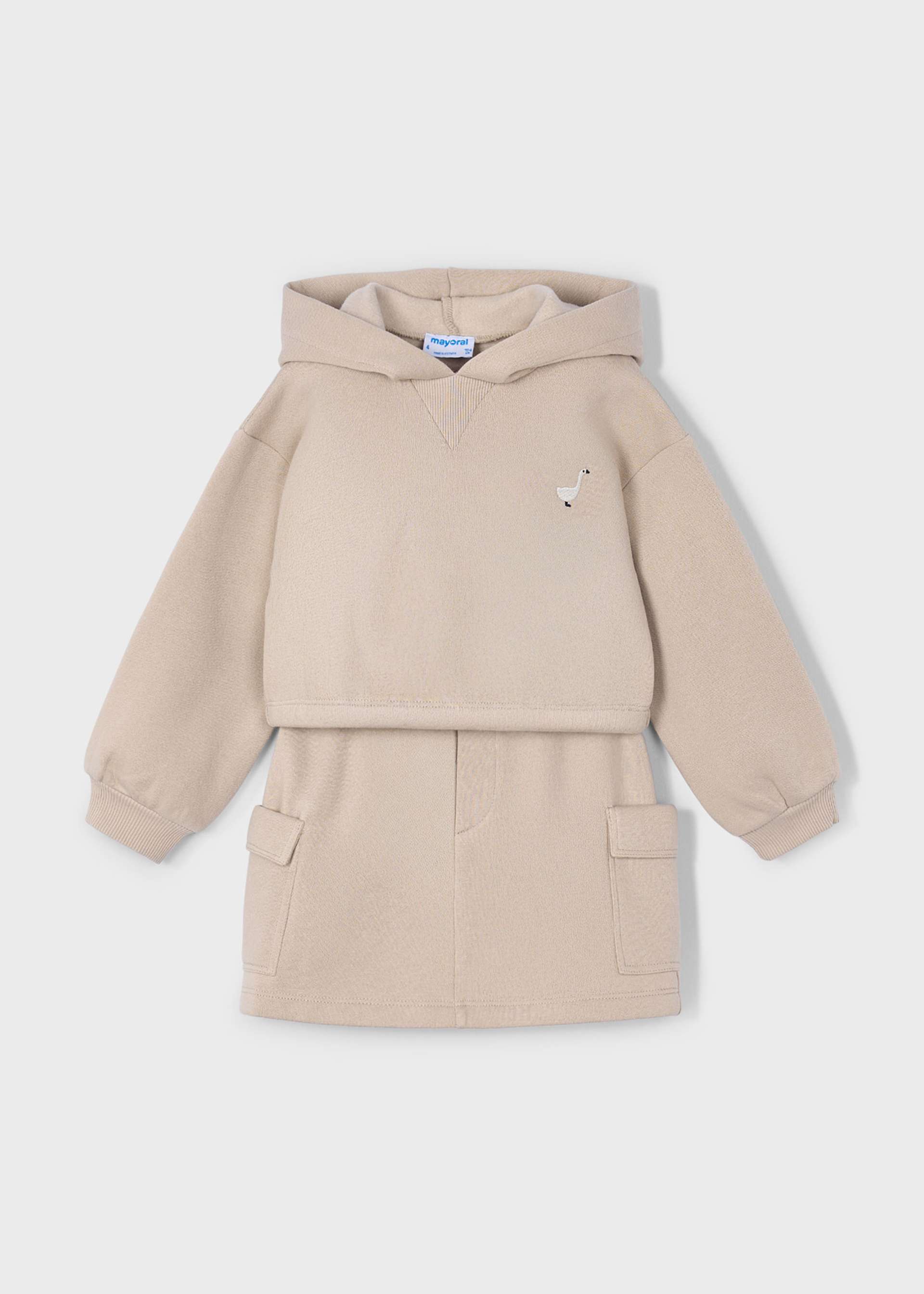 Girls cargo skirt and hoody set