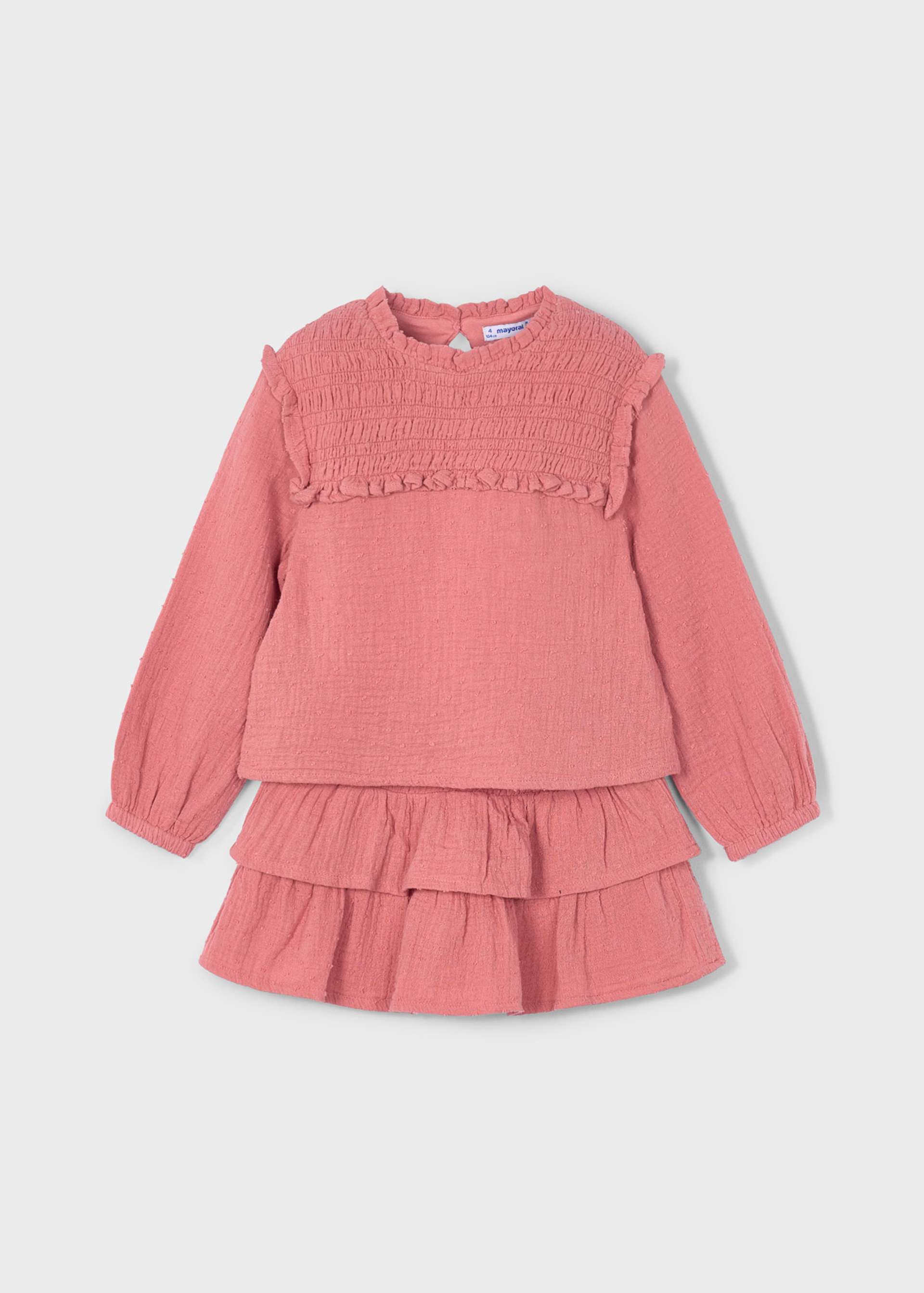 Ensemble jupe à volants et chemisier fille