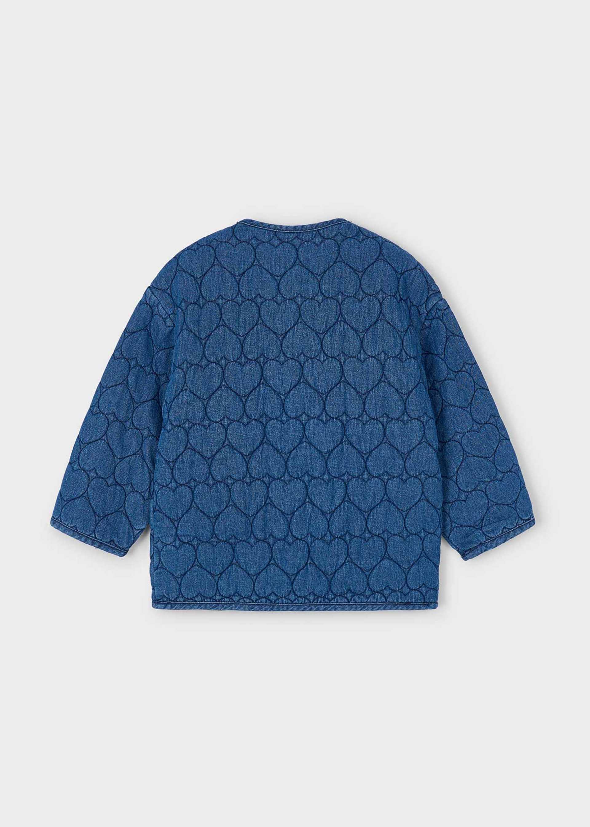 Veste en jean cœur fille