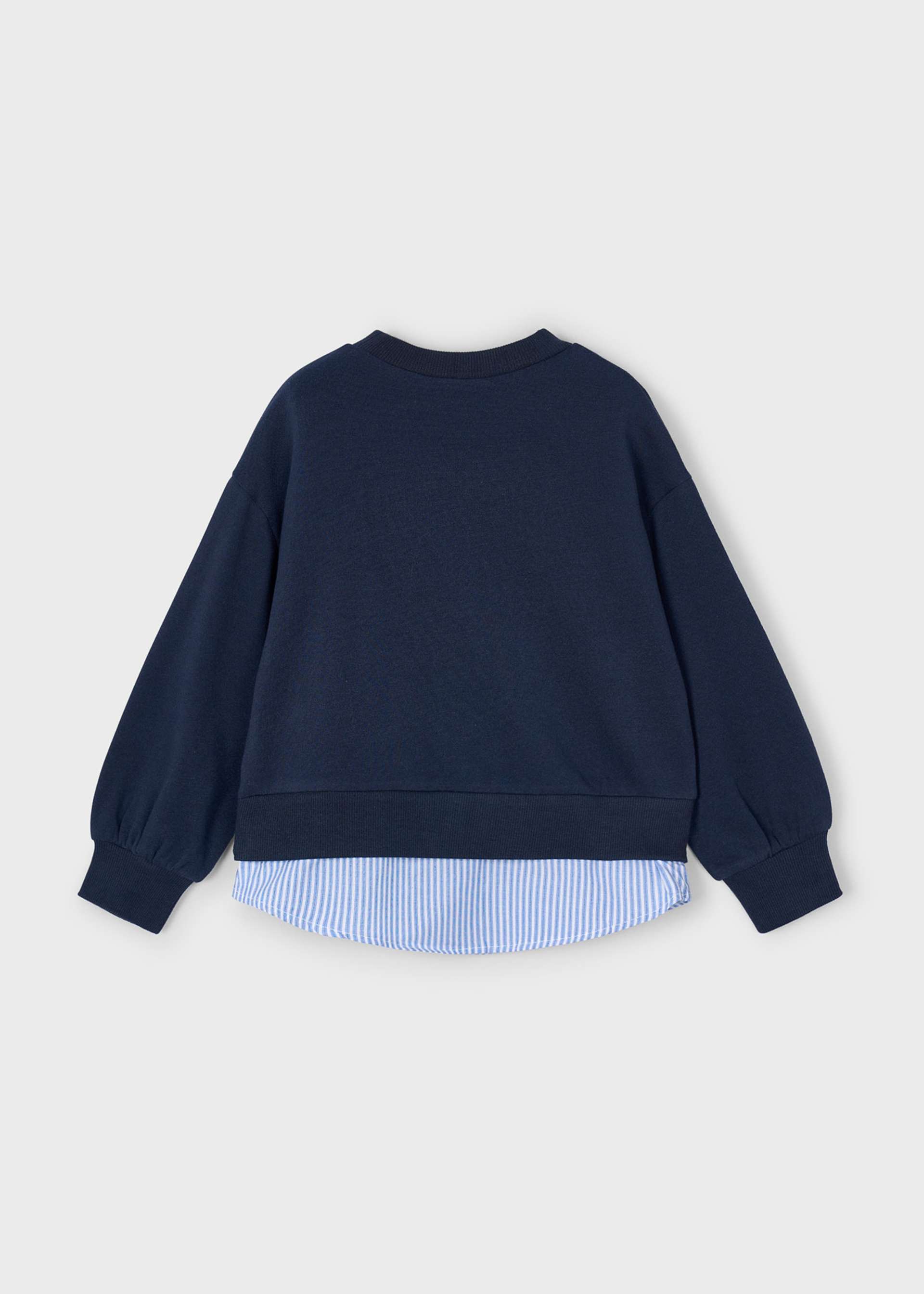 Girl Sweatshirt with Faux Shirt