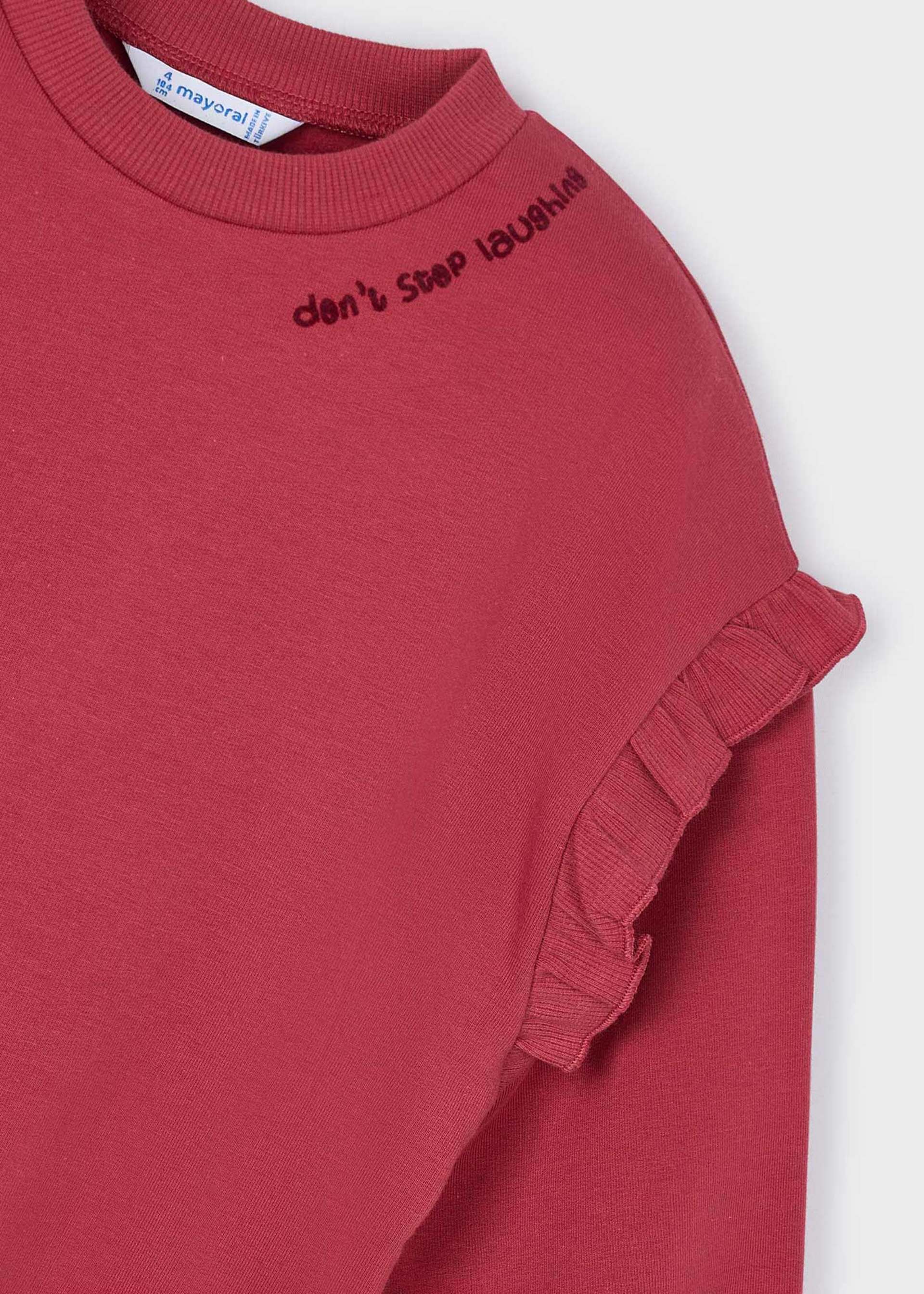 Sudadera volante mangas niña