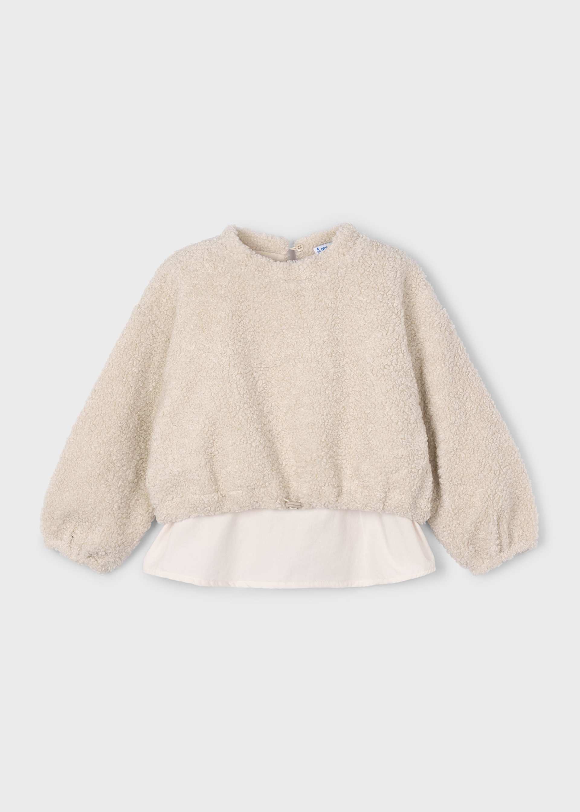Girl Sweatshirt With Contrast Sherpa