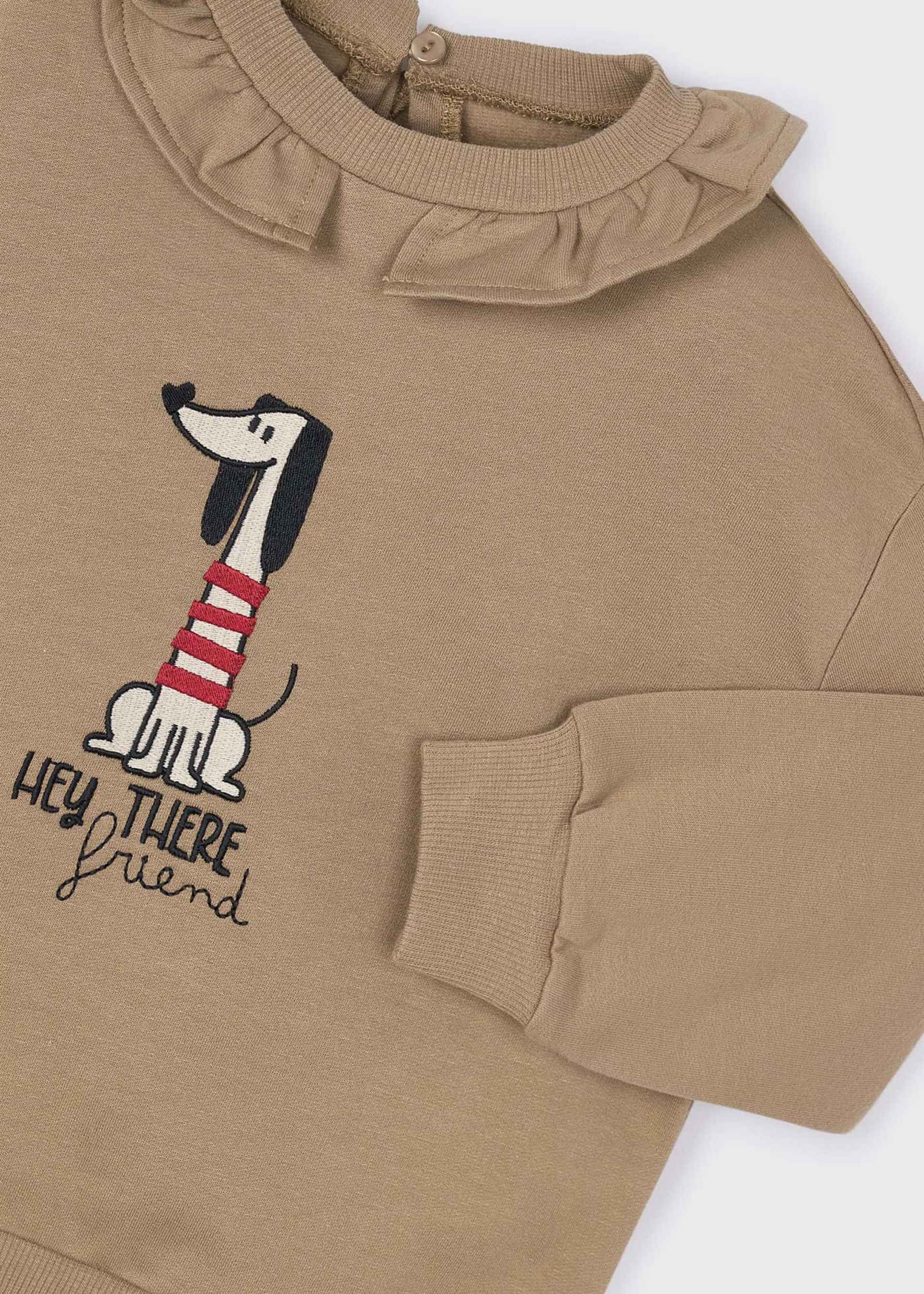 Girl Sweatshirt with Ruffle Collar