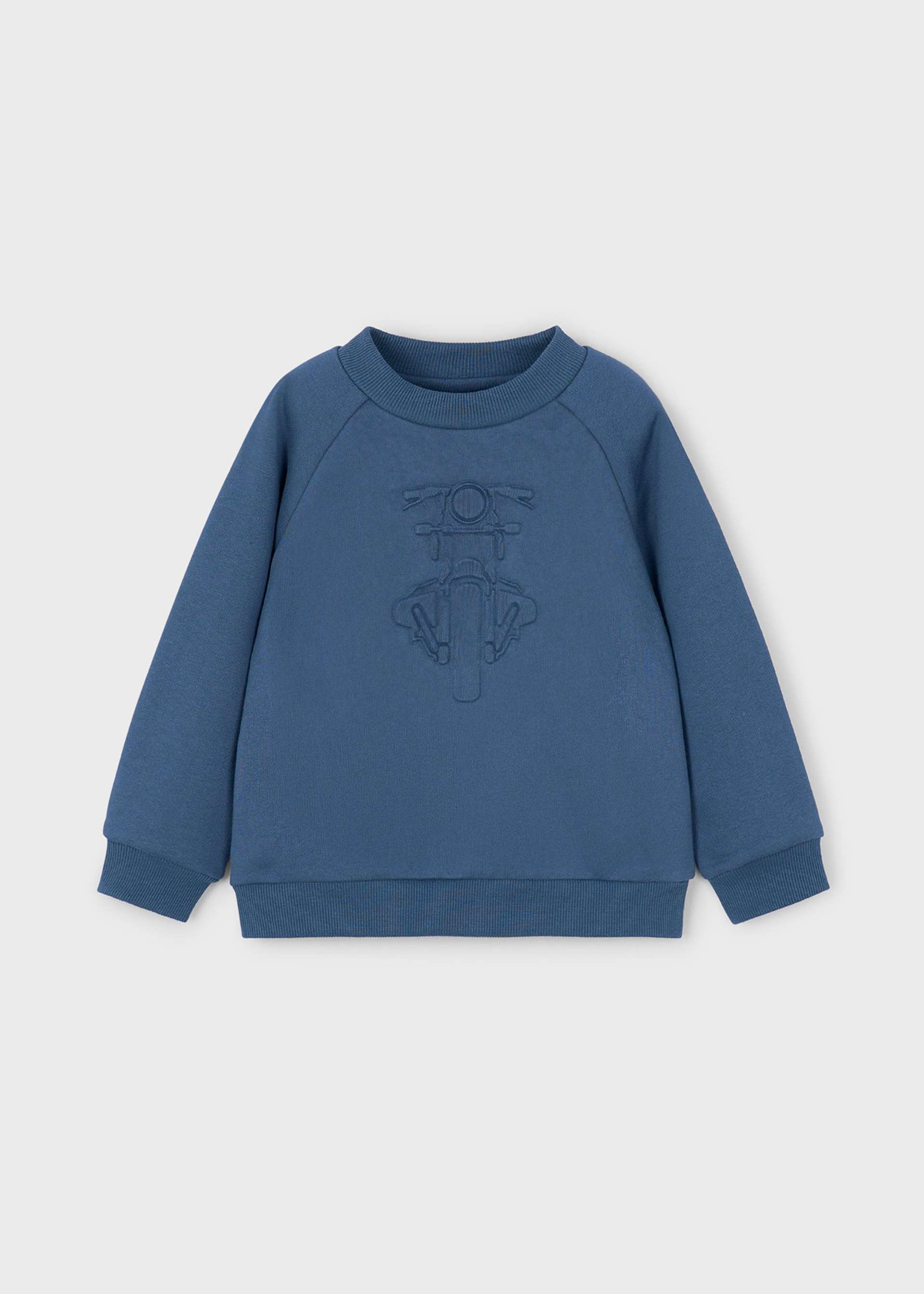 Boys motorcycle embossed sweatshirt