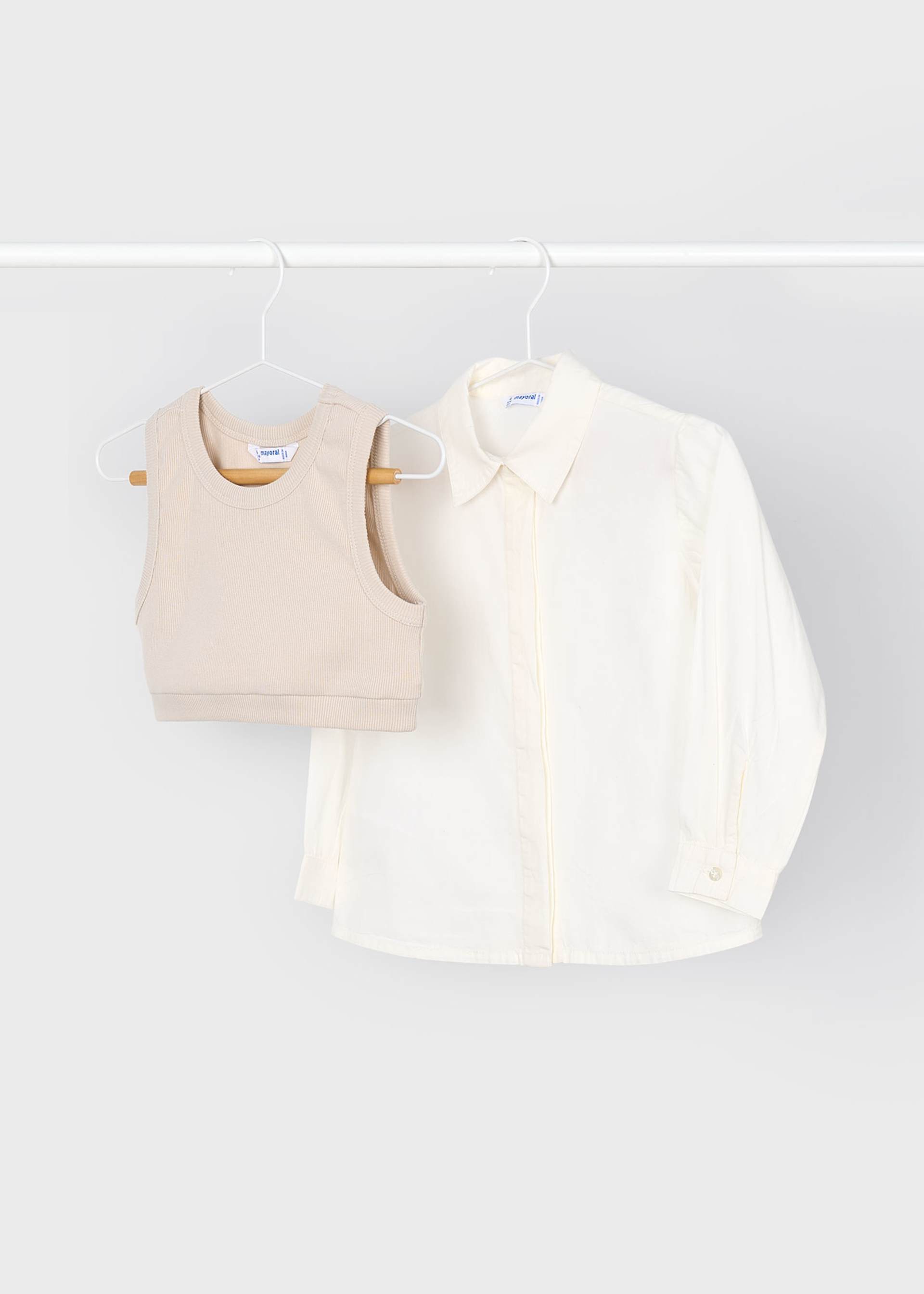 Conjunto colete e blusa menina