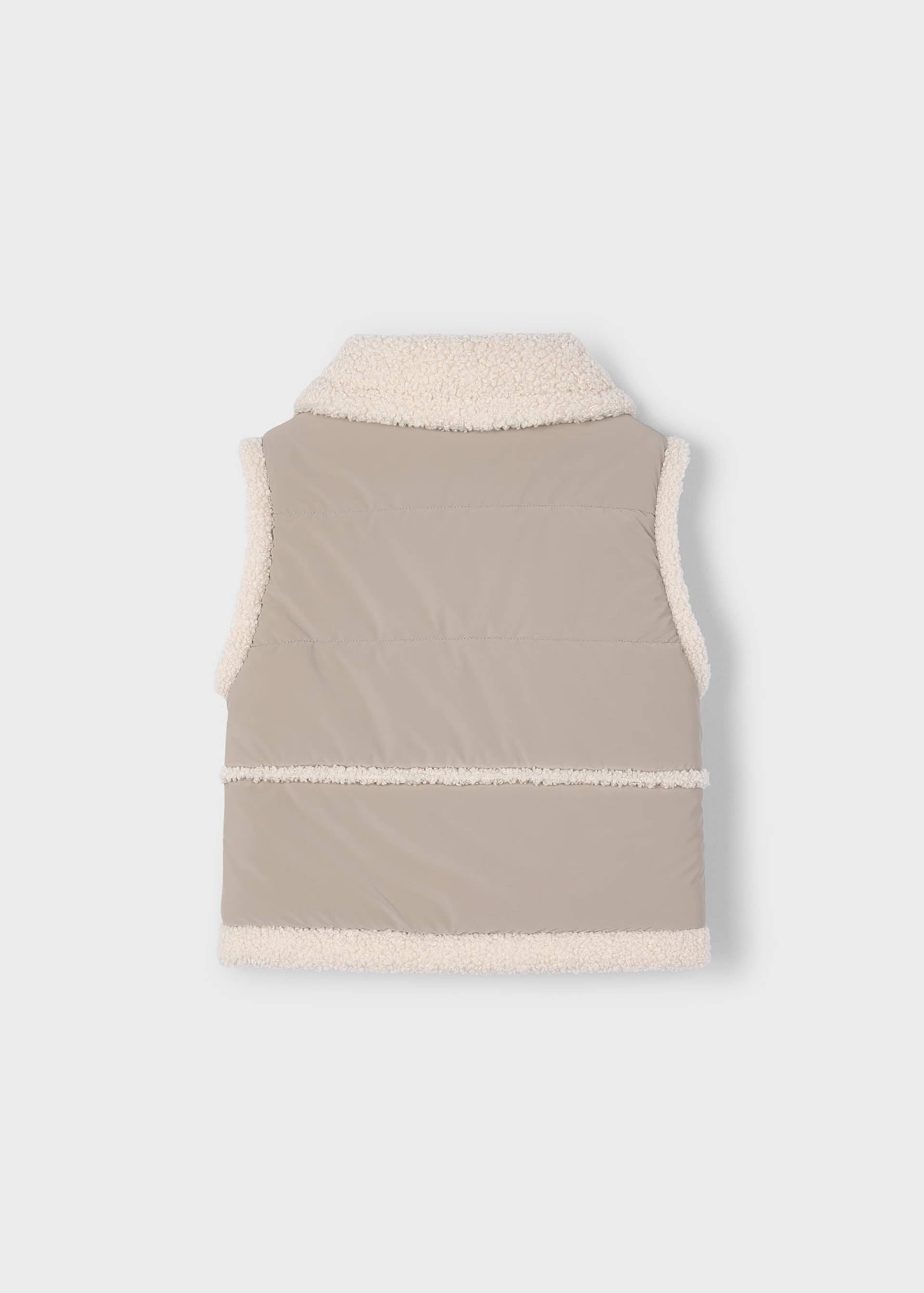 Gilet en fausse peau de mouton contrastée fille