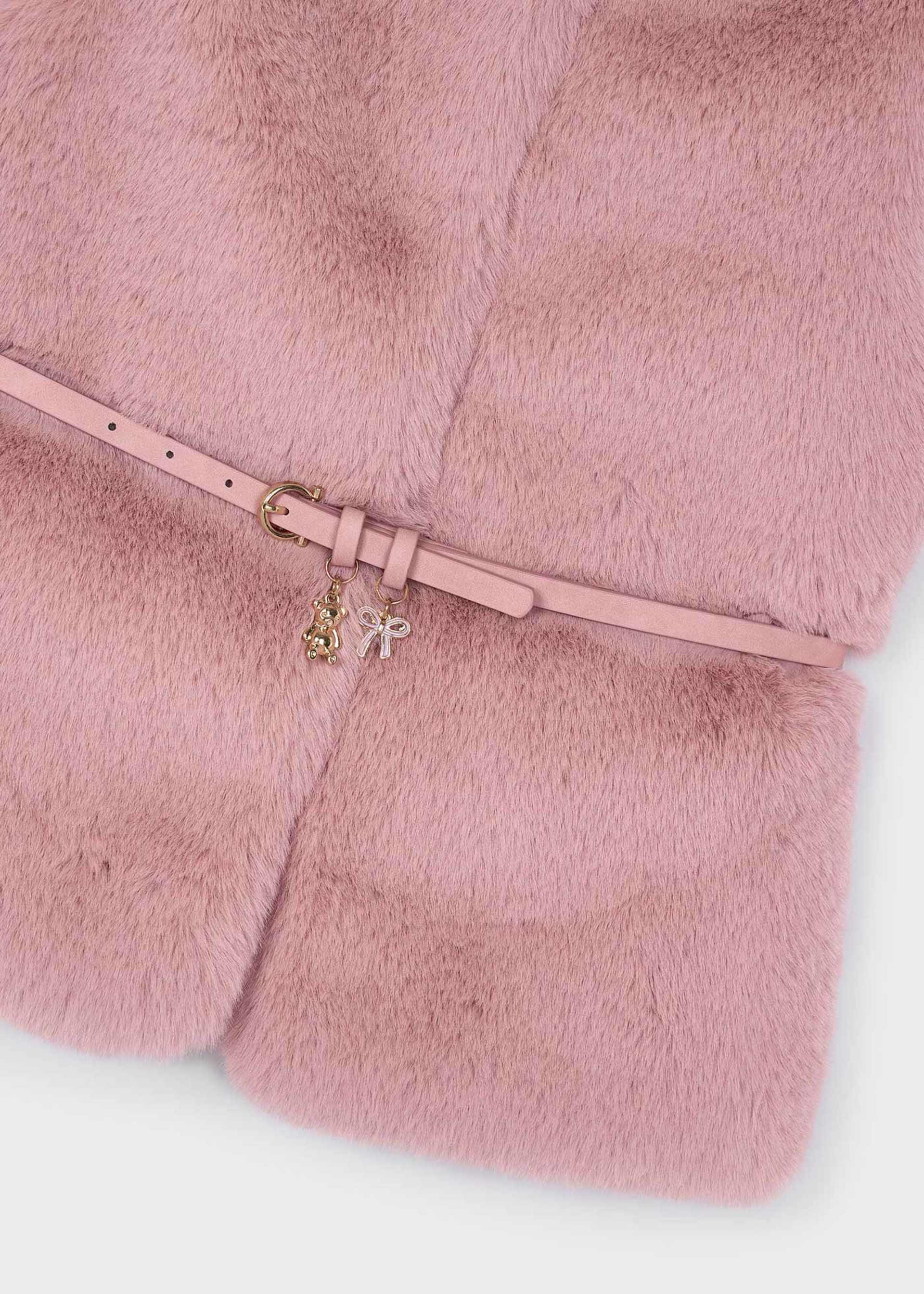 Gilet pellicciotto con cintura bambina