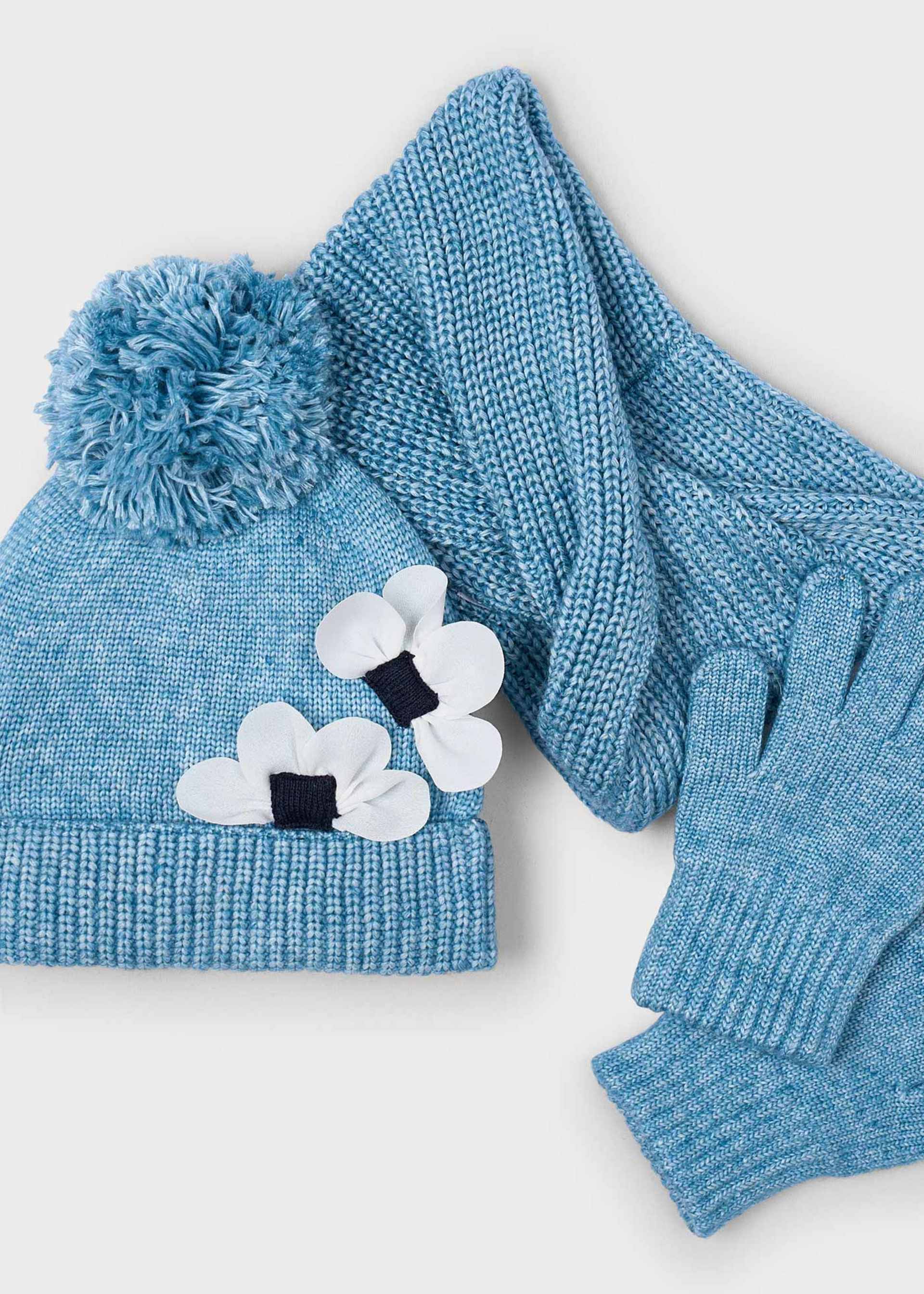 Conjunto 3 piezas bufanda niña