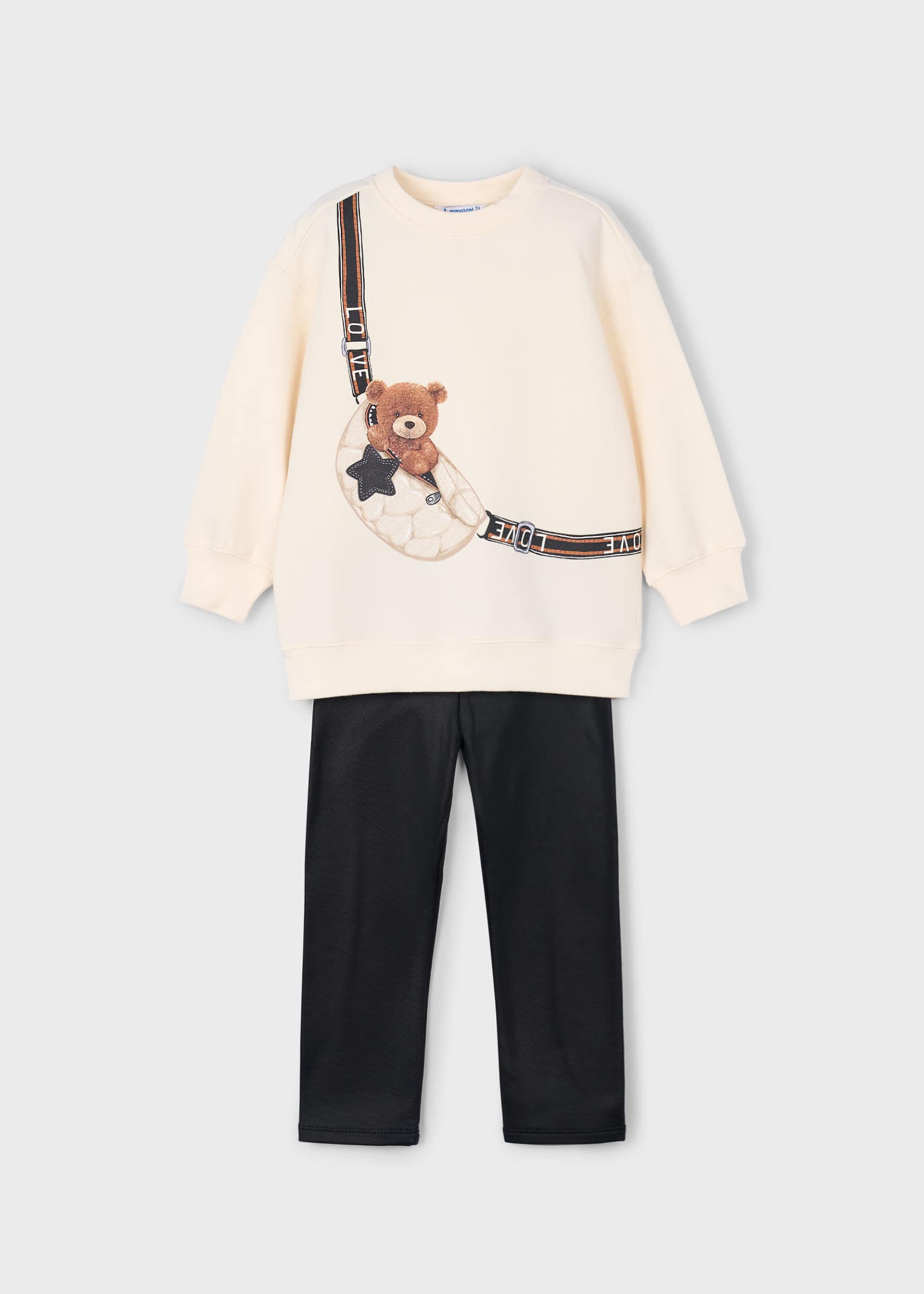 Set Leggings und Sweatshirt Bärchen Mädchen