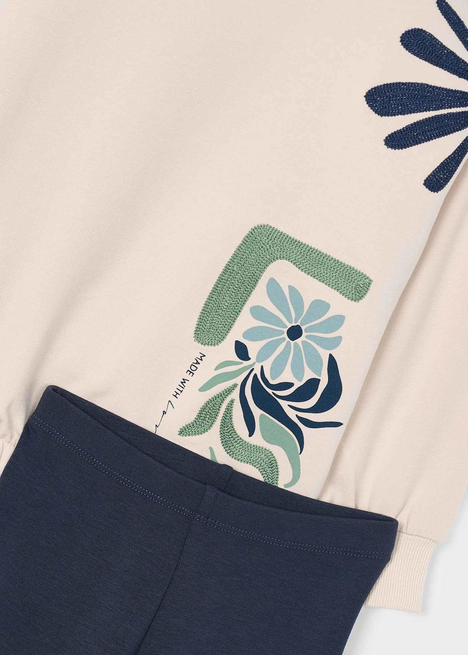 Girl Printed Sweatshirt and Leggings Set