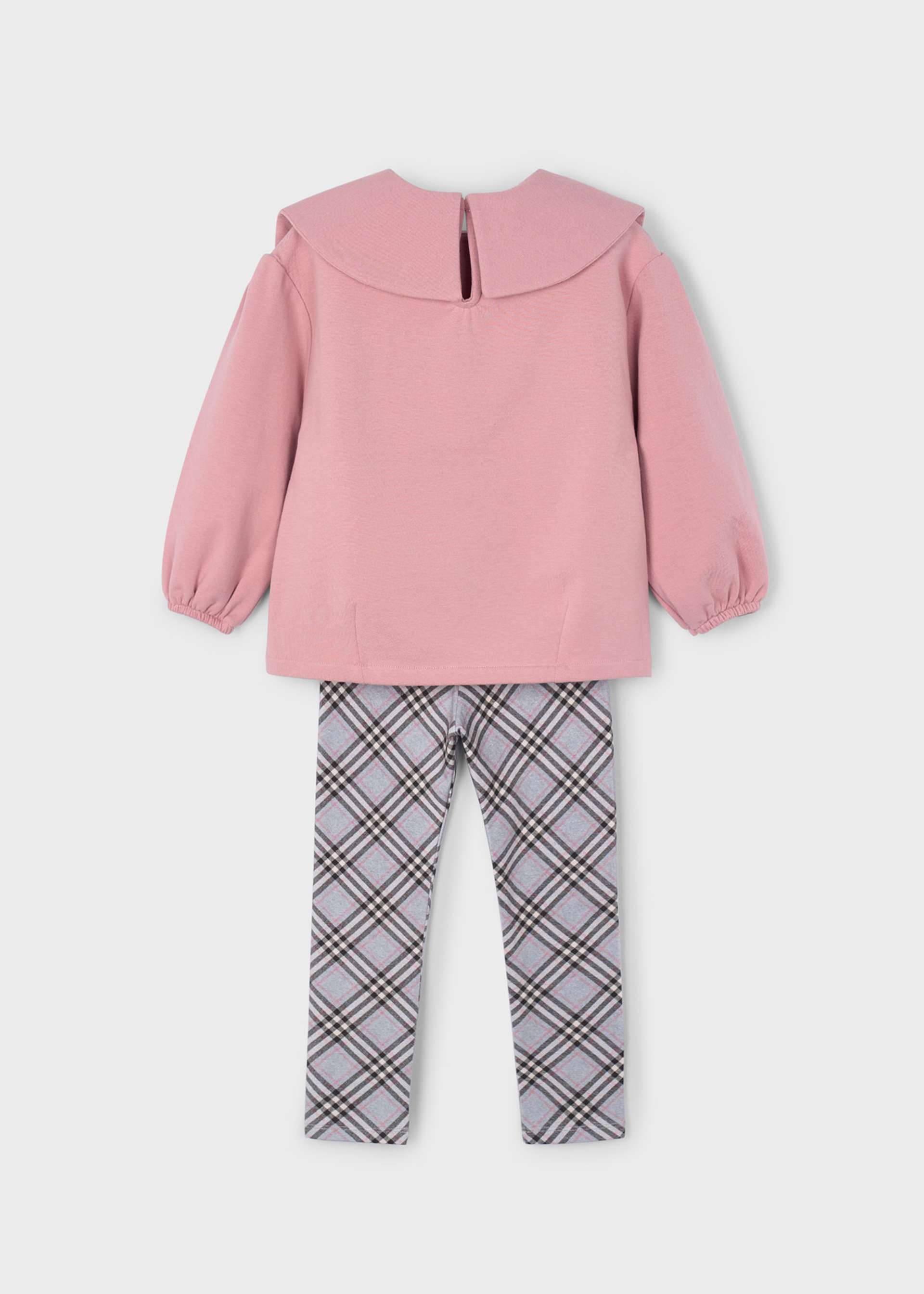 Girl Plaid Leggings and Sweatshirt Set