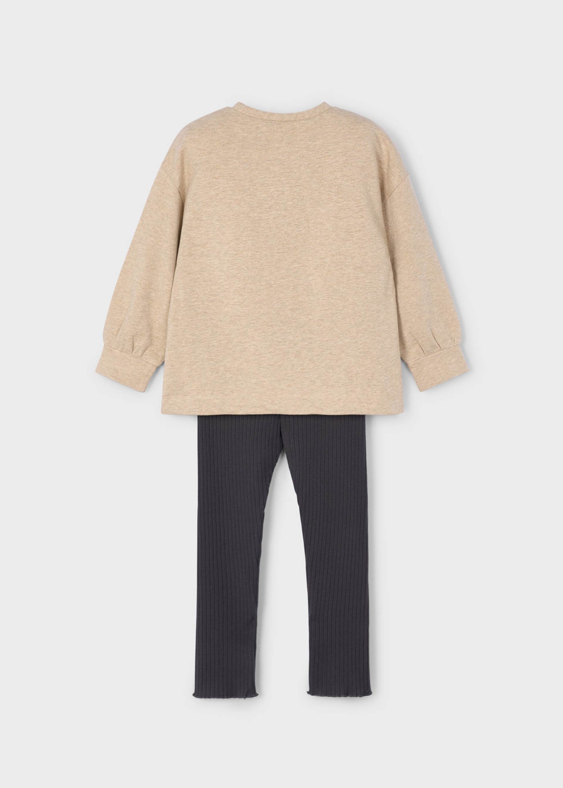 Ensemble legging et sweatshirt côtelés fille
