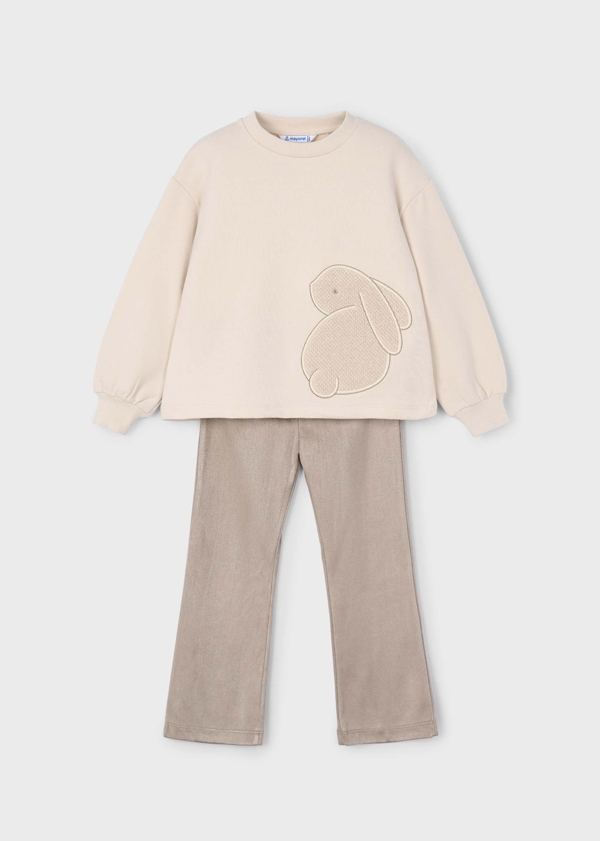 Set Leggings und Sweatshirt bestickt Mädchen Set Leggings und Sweatshirt bestickt Mädchen