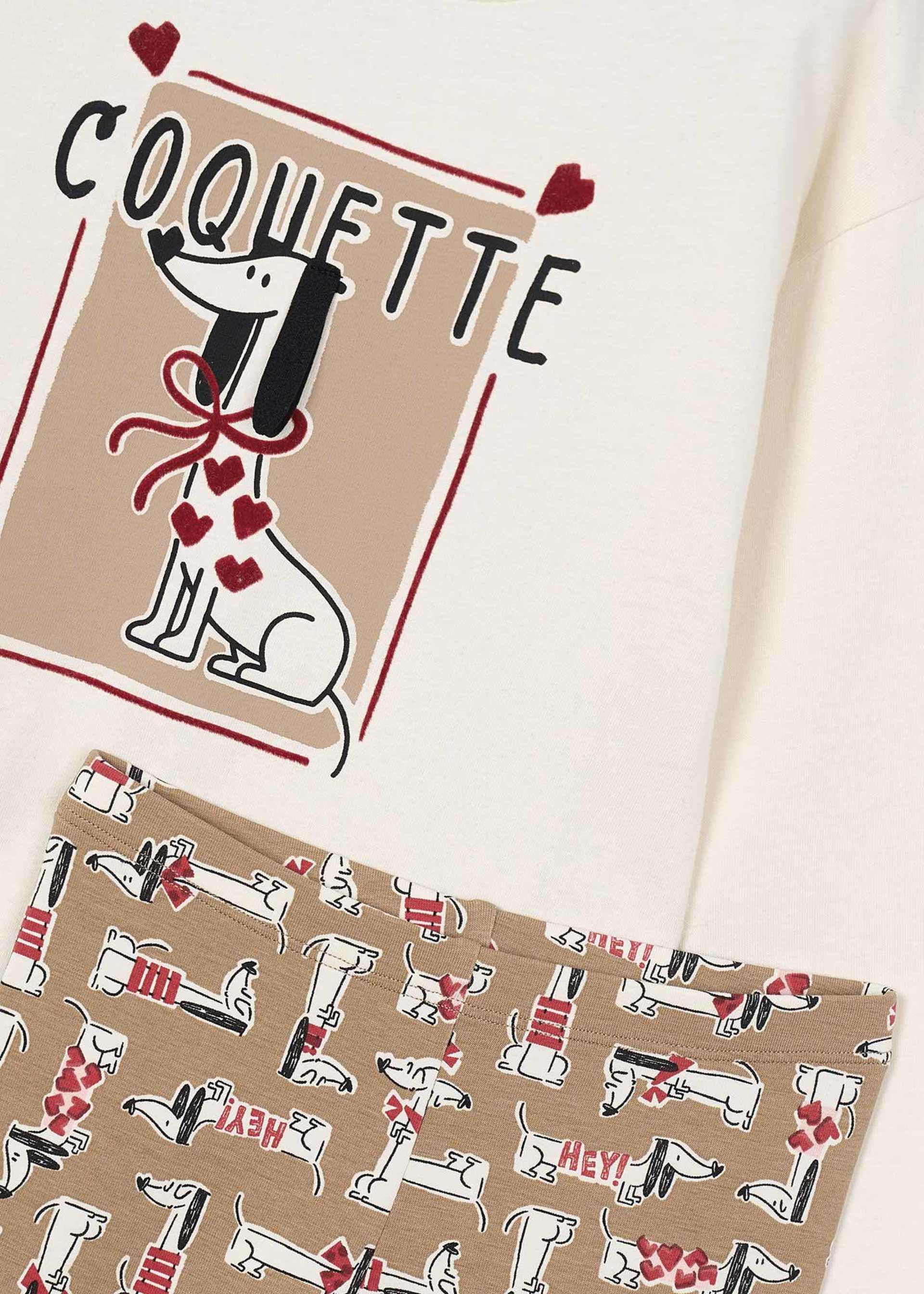 Conjunto legging estampado y playera niña Conjunto legging estampado y playera niña