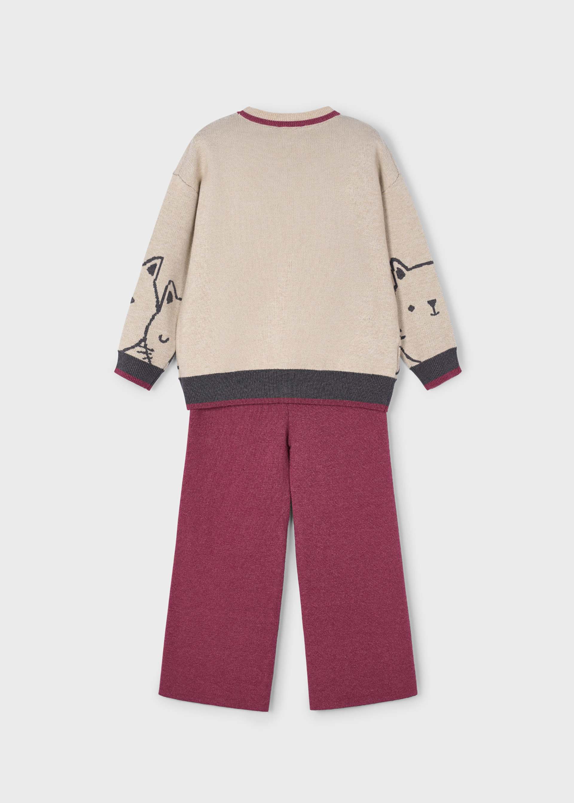 Girls trousers and printed jumper set