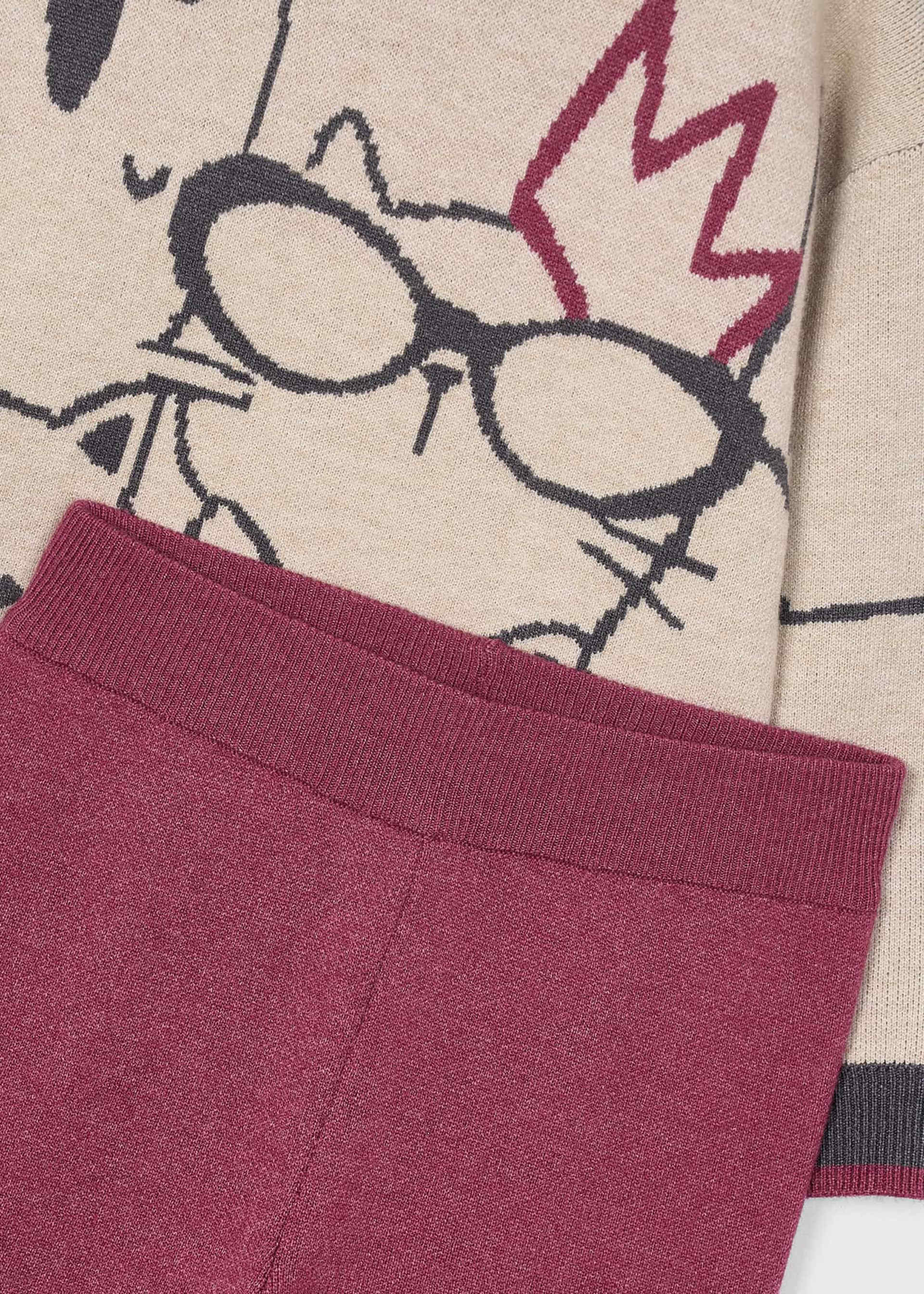 Ensemble pantalon et pull imprimé fille