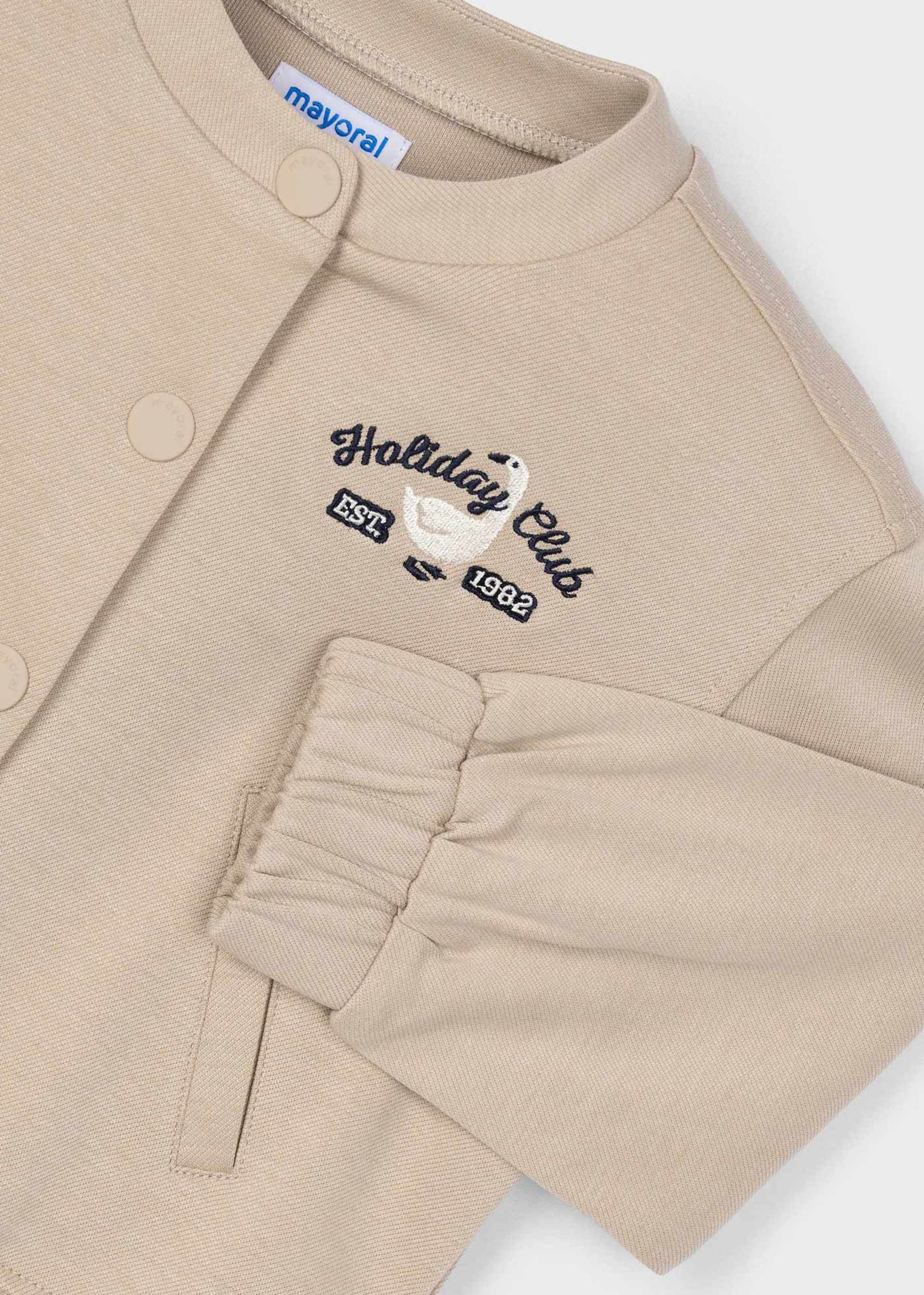 Veste en maille brodée unisexe