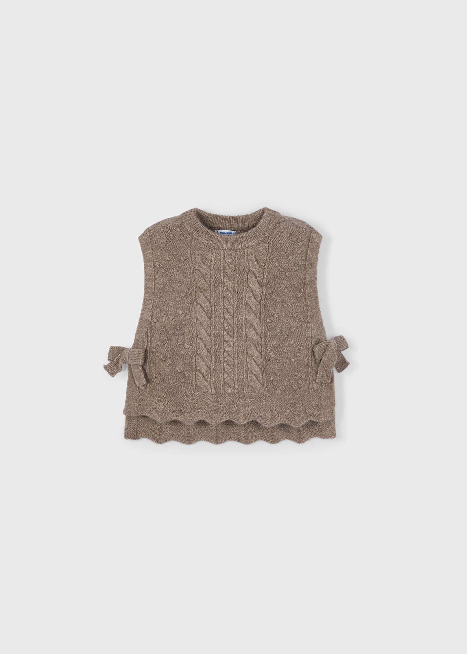 Girls knitted vest with bows
