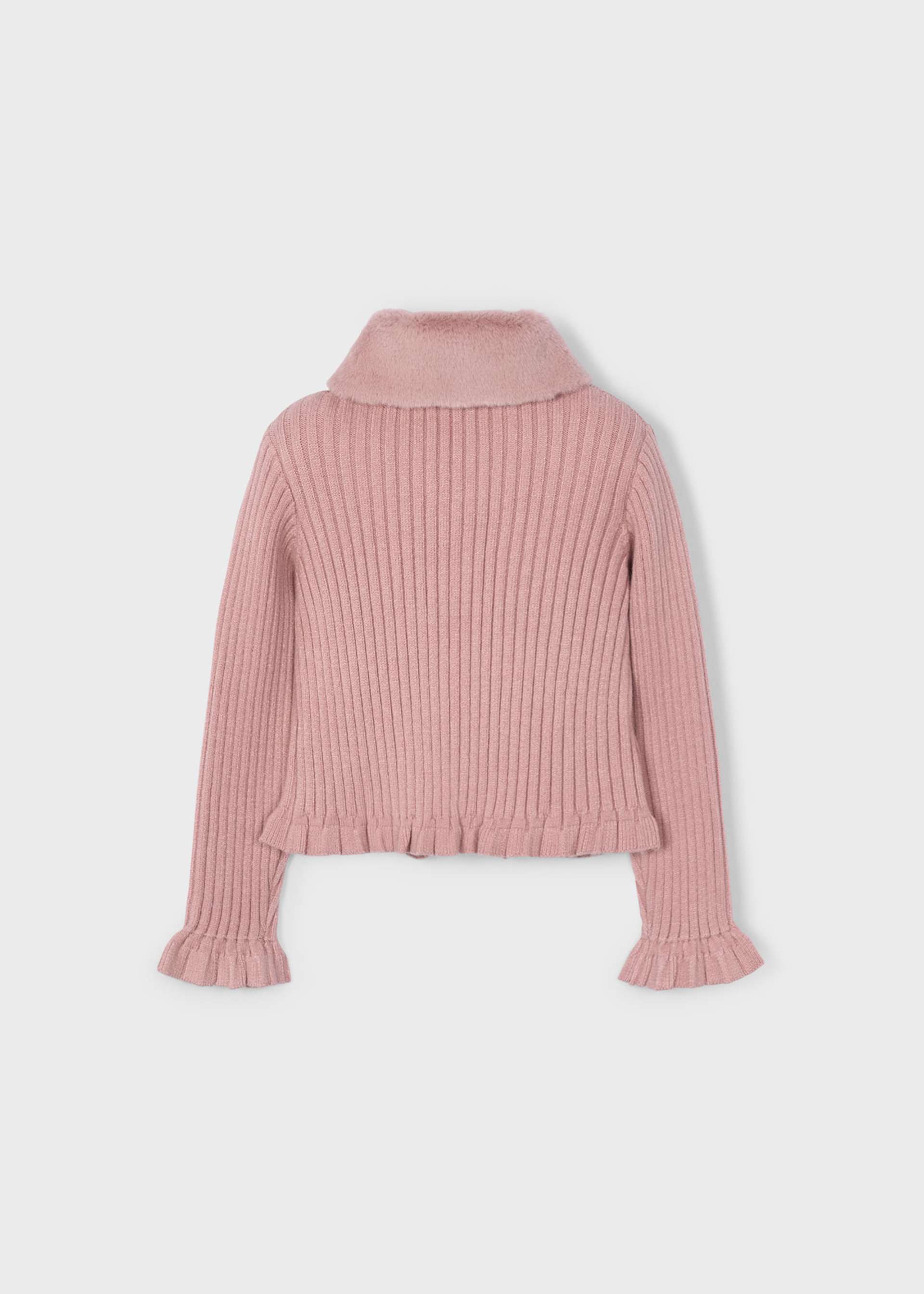 Cardigan col fourré fille