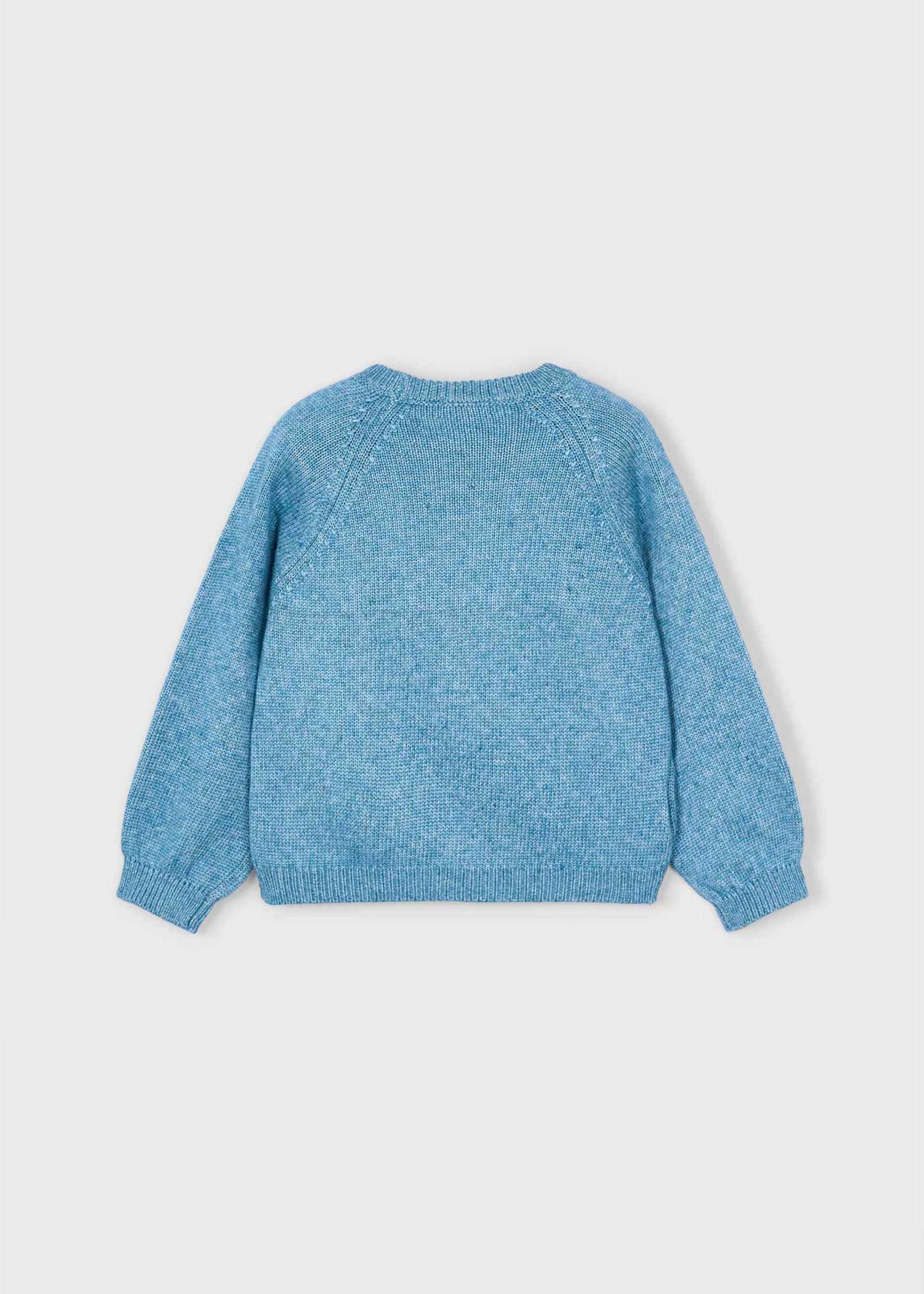 Girl Flowers Applique Knit Sweater