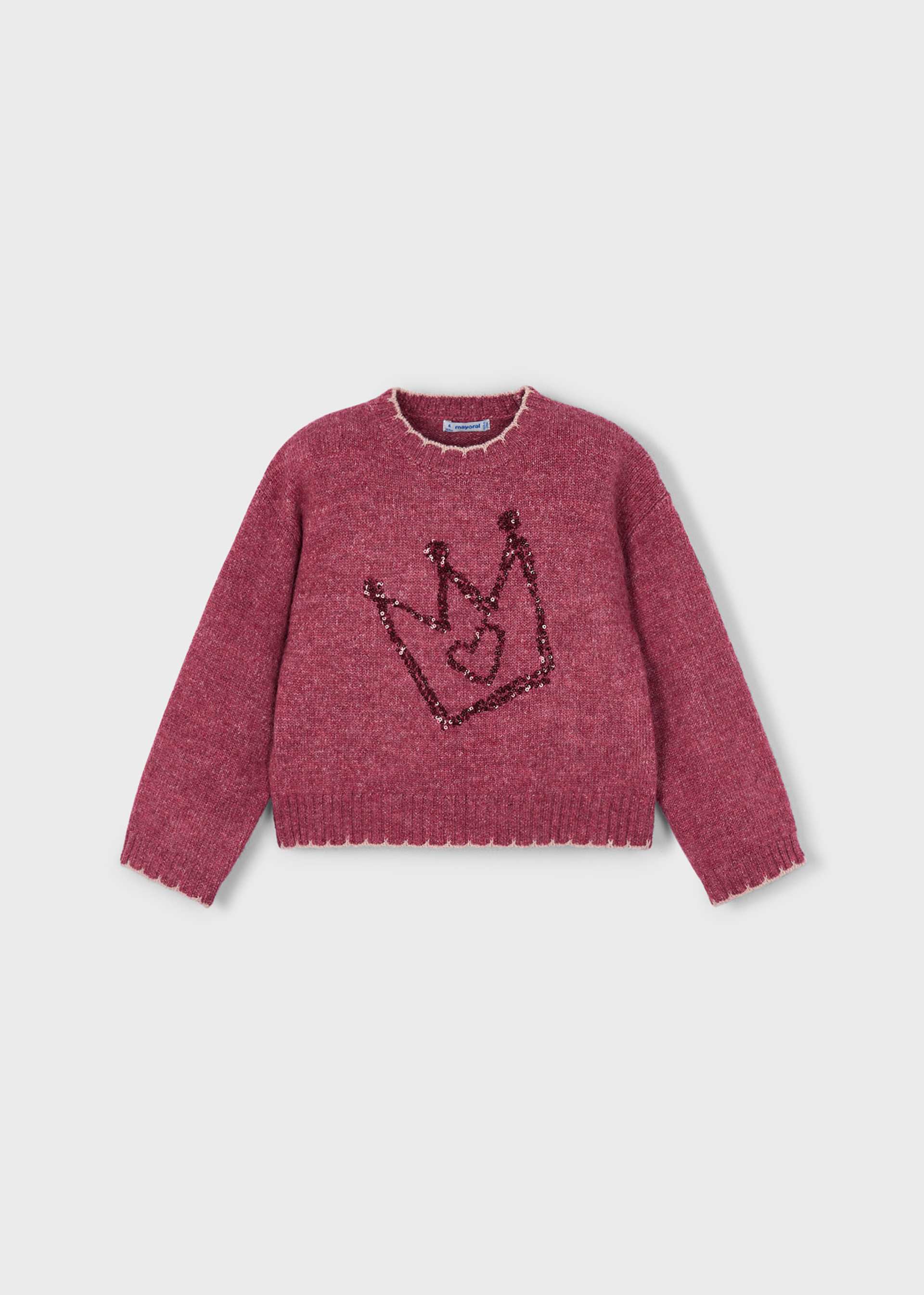 Camisola bordada lantejoulas menina