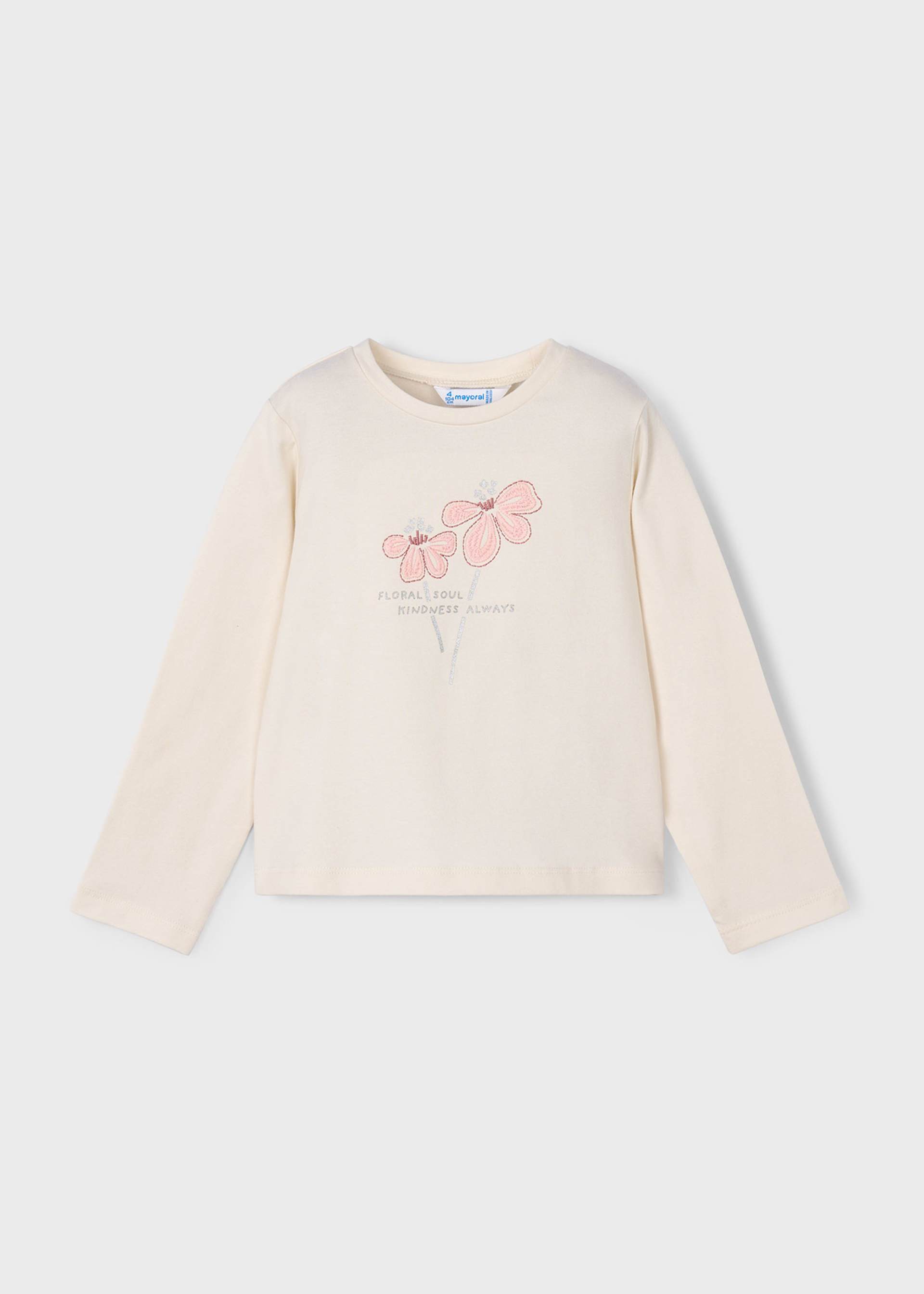 Camiseta básica flor niña Camiseta básica flor niña