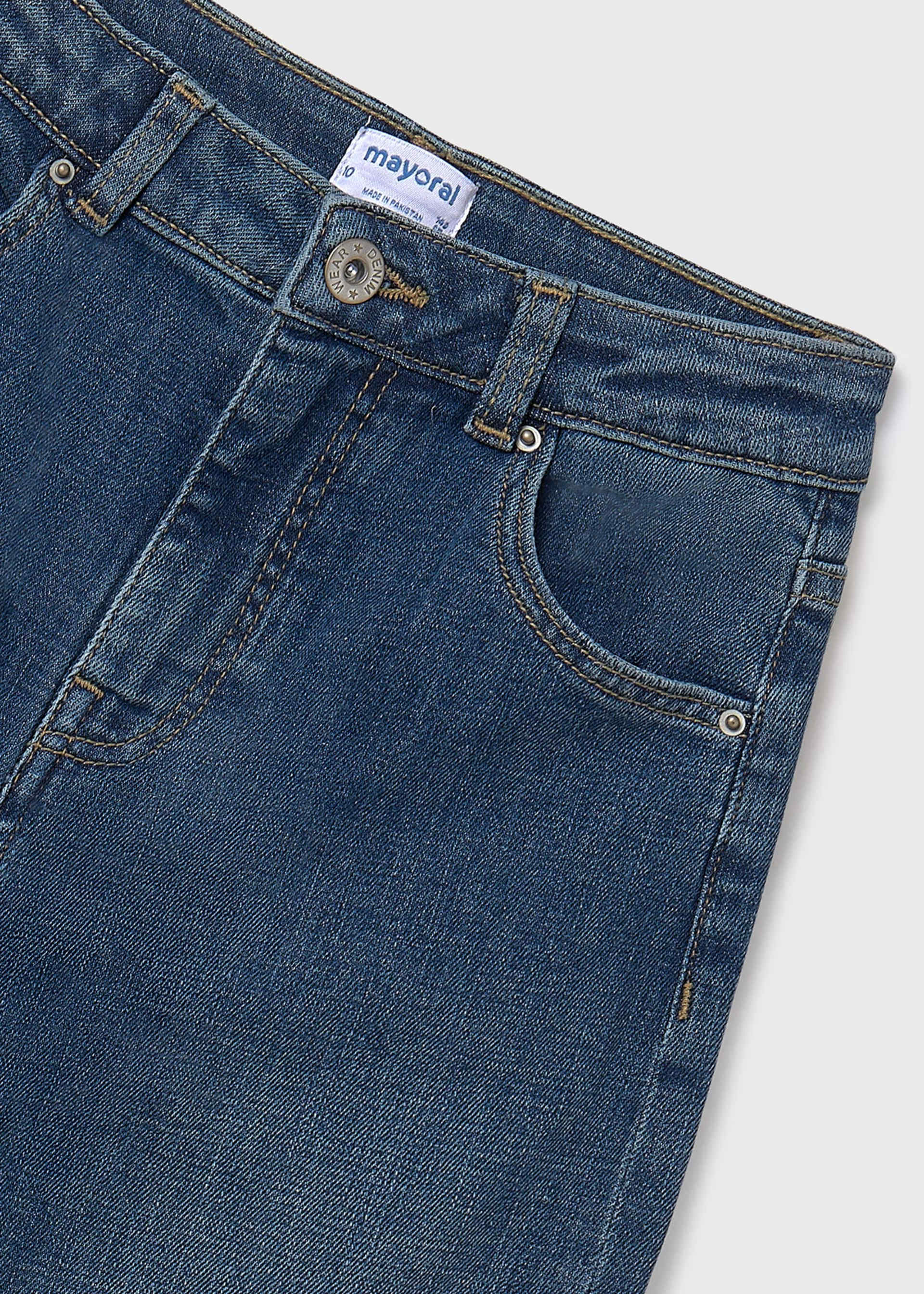 Pantalon évasé en denim basique fille