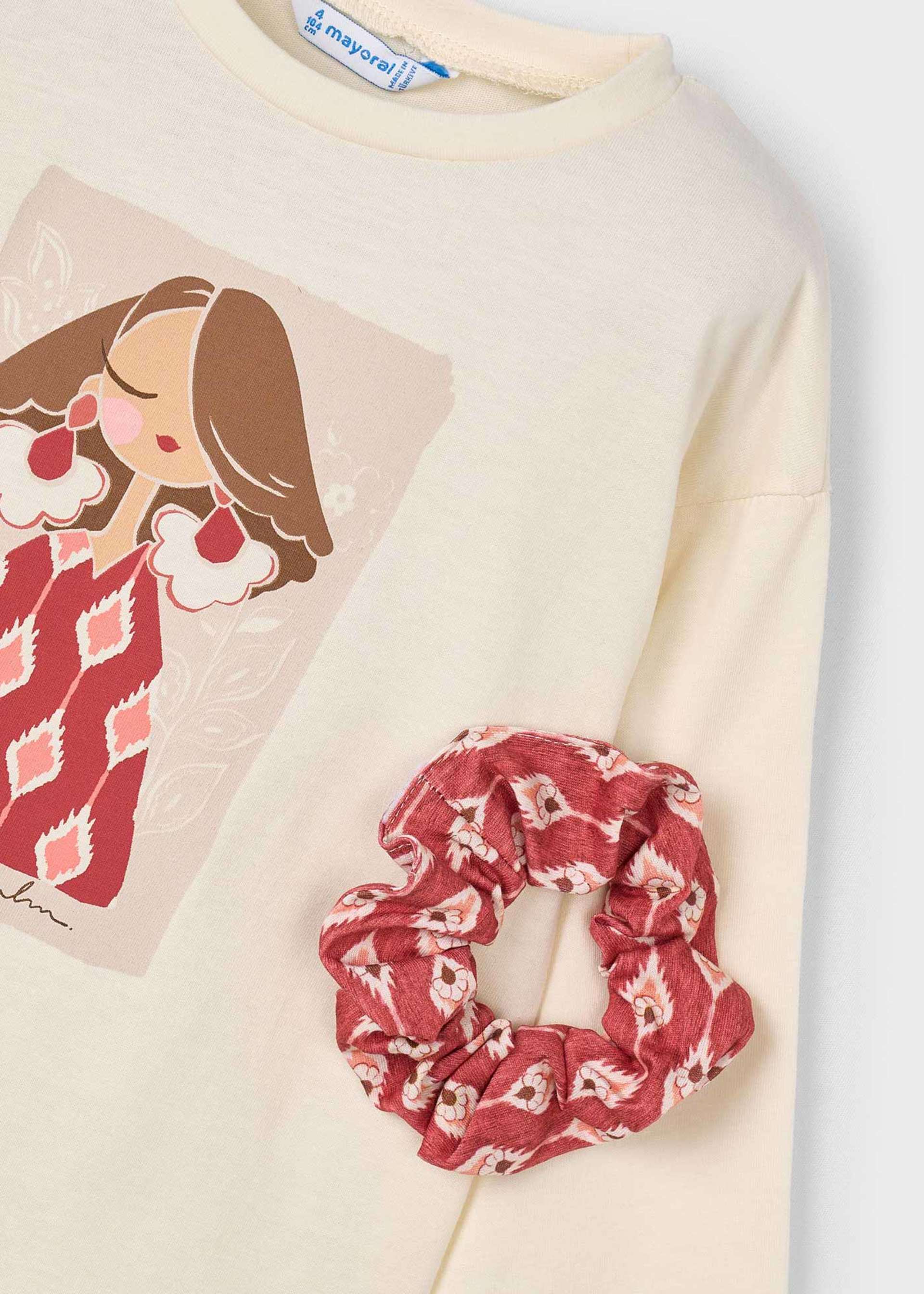 Camiseta con coletero niña