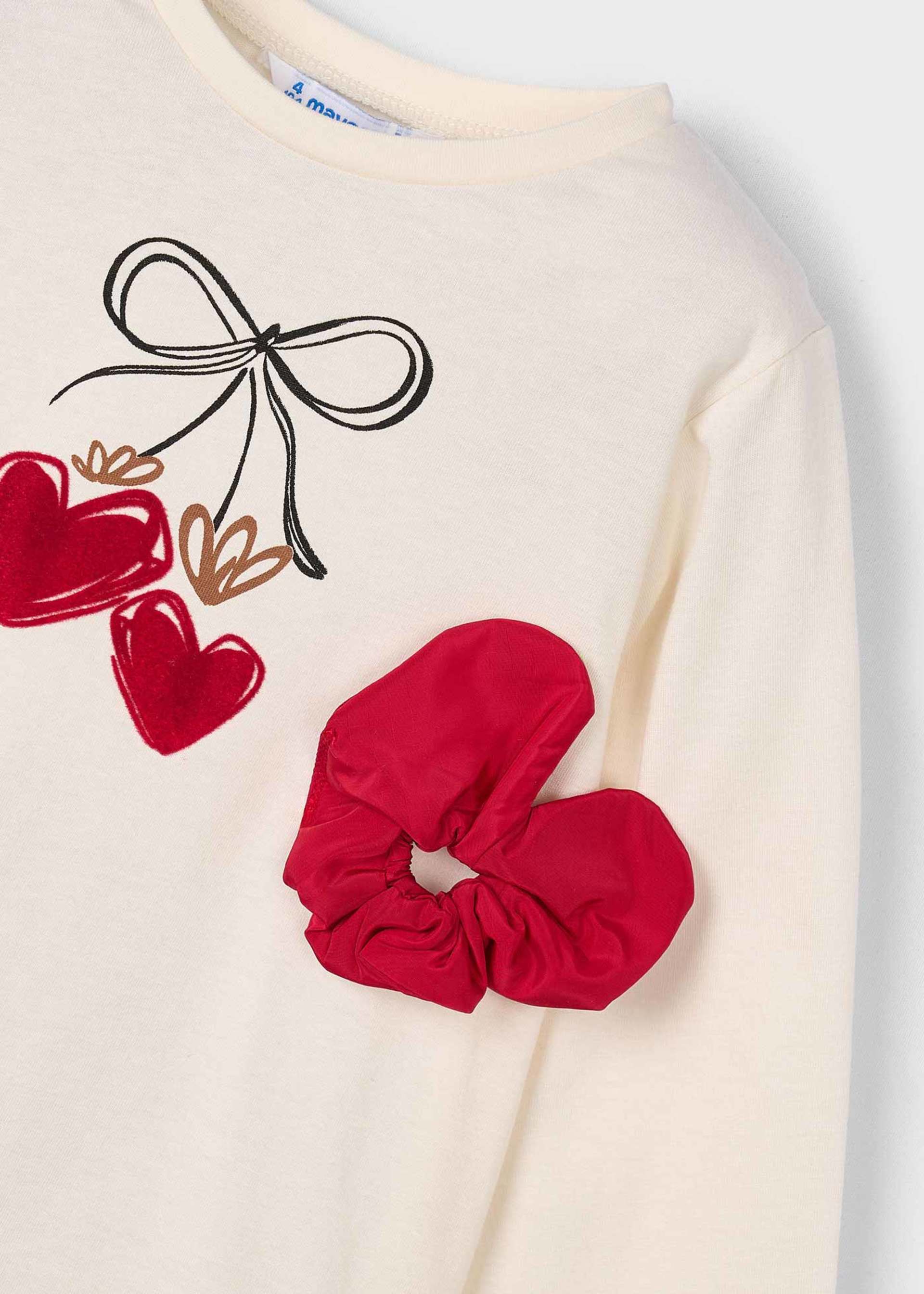 Camiseta con coletero niña