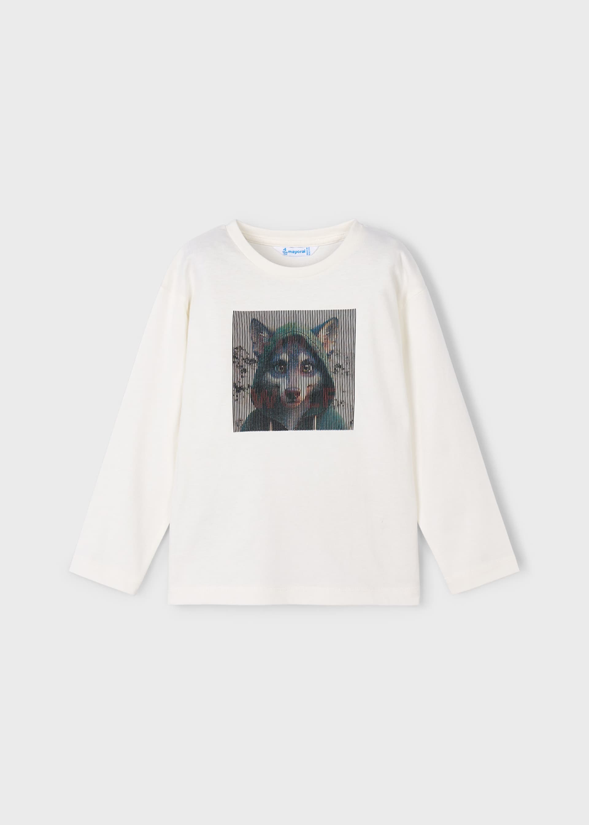 Boys long sleeved wolf shirt