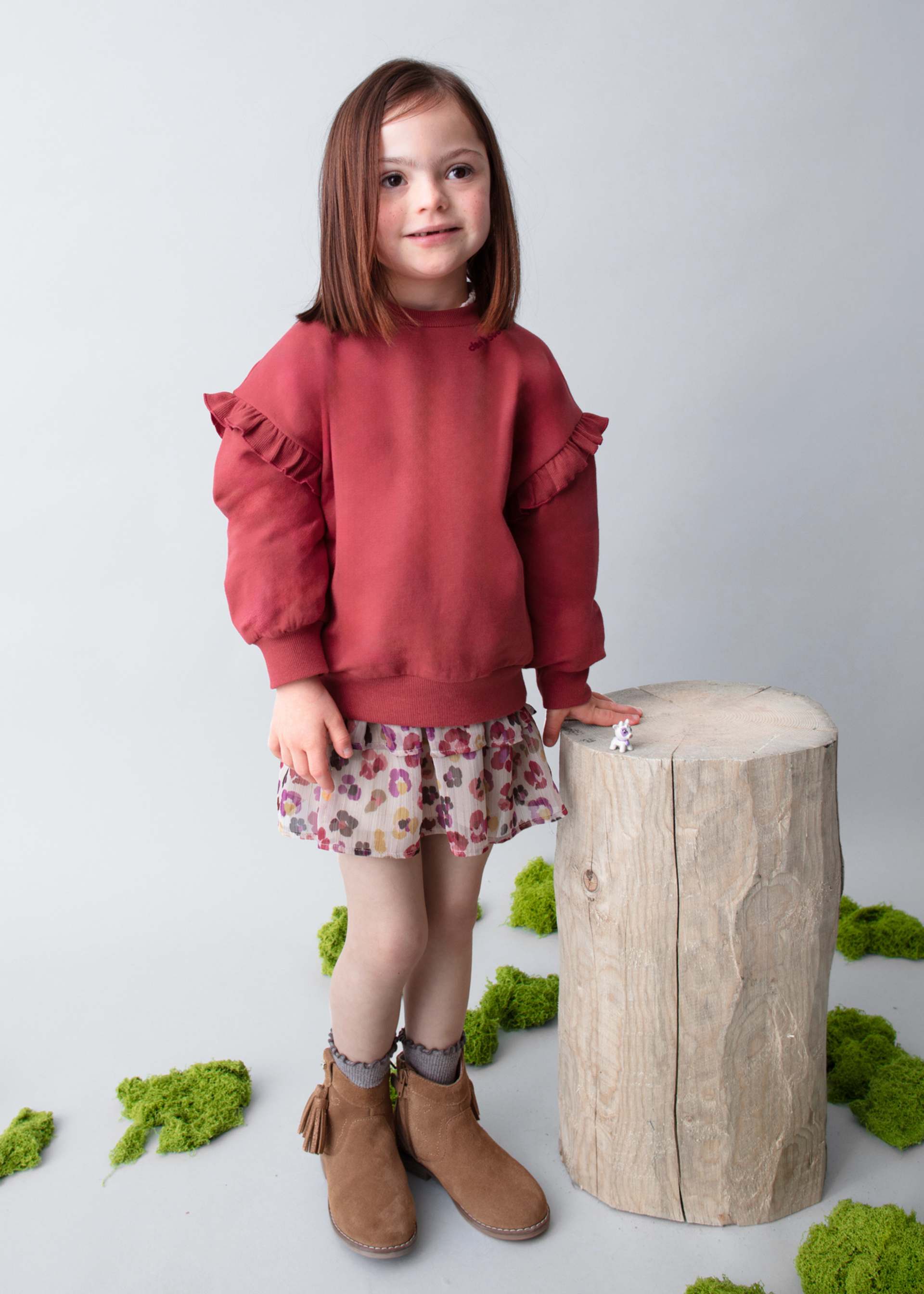 Sudadera volante mangas niña