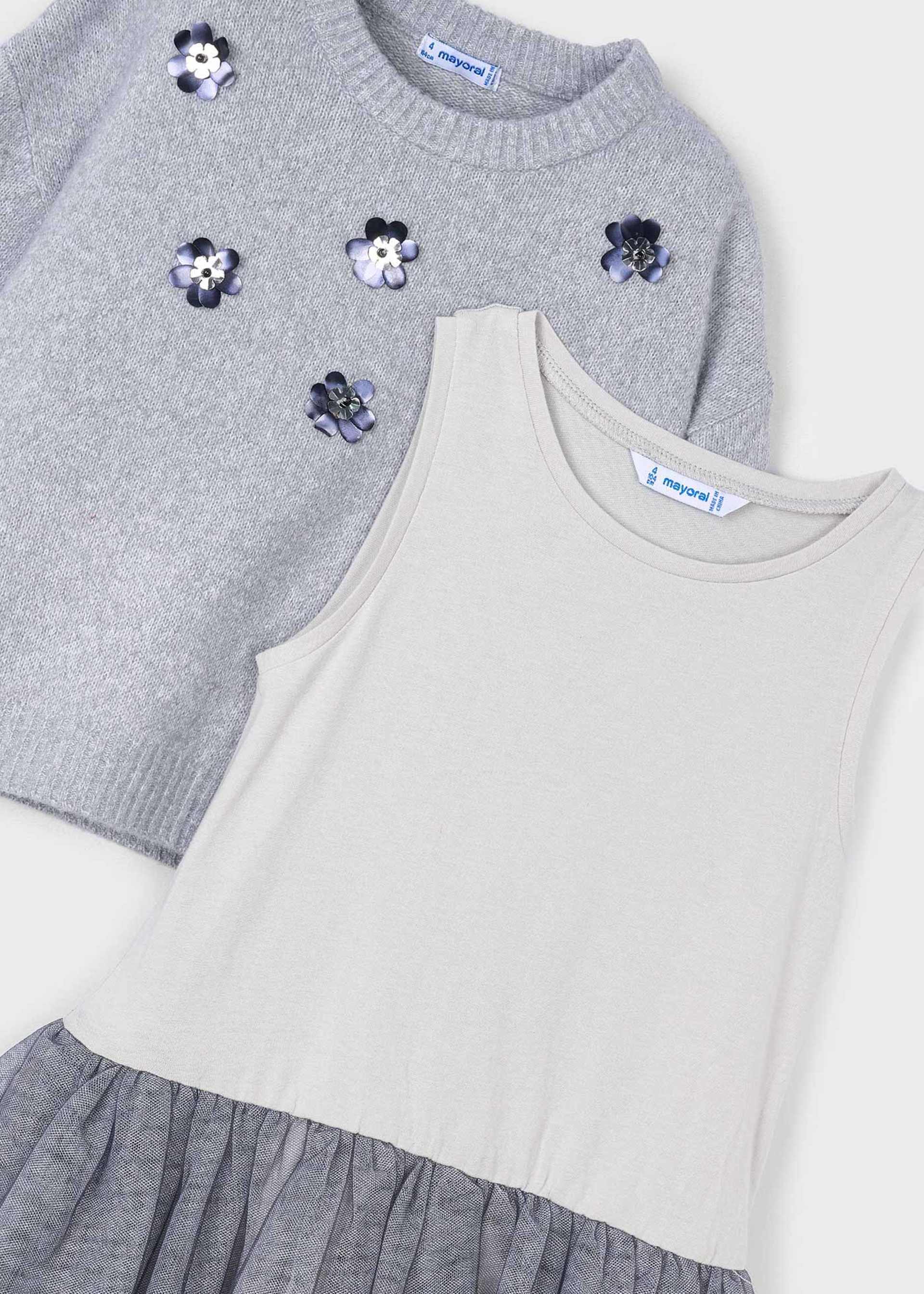 Robe combinée en tricot fille