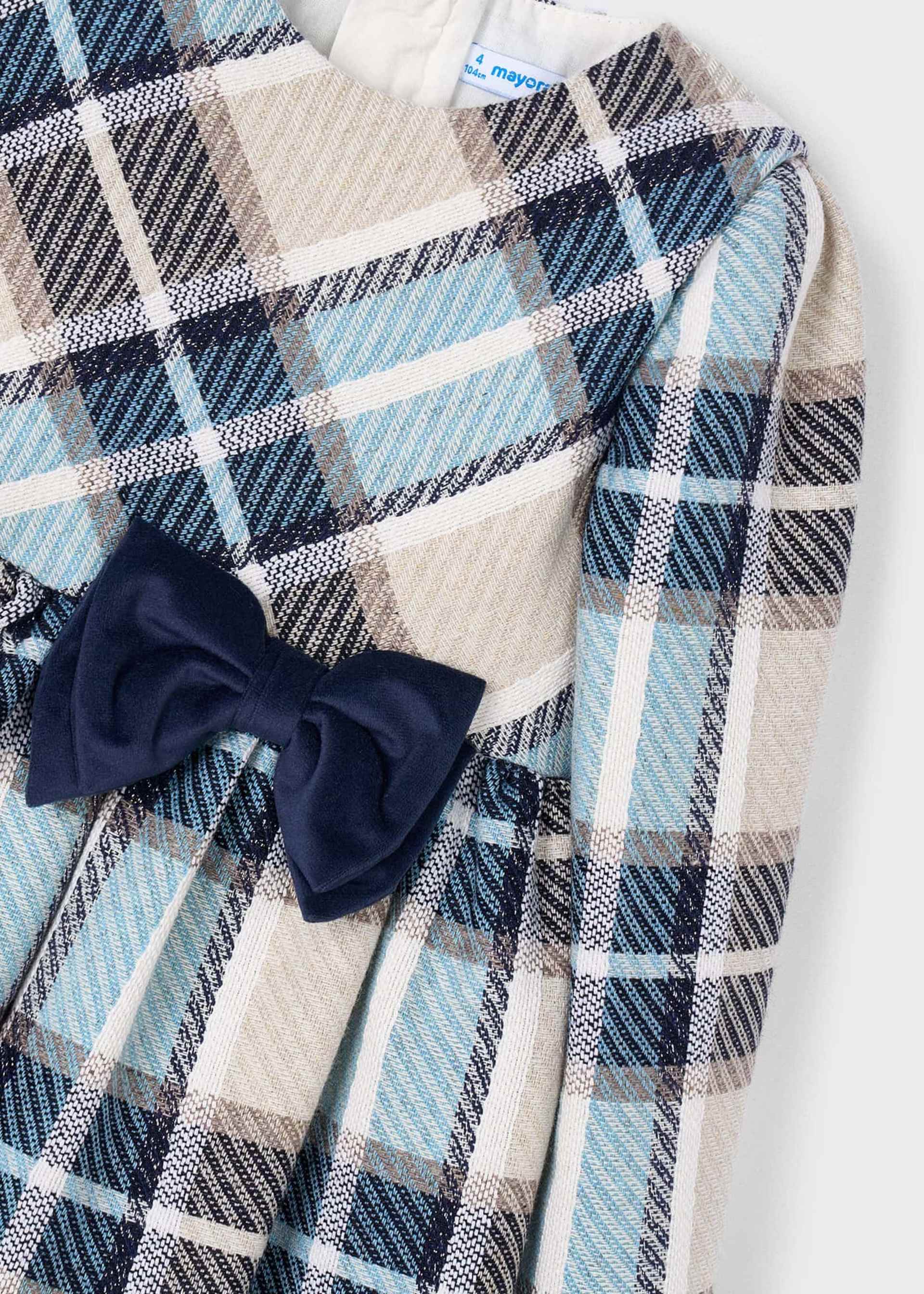 Kleid kariert Samtdetail Mädchen