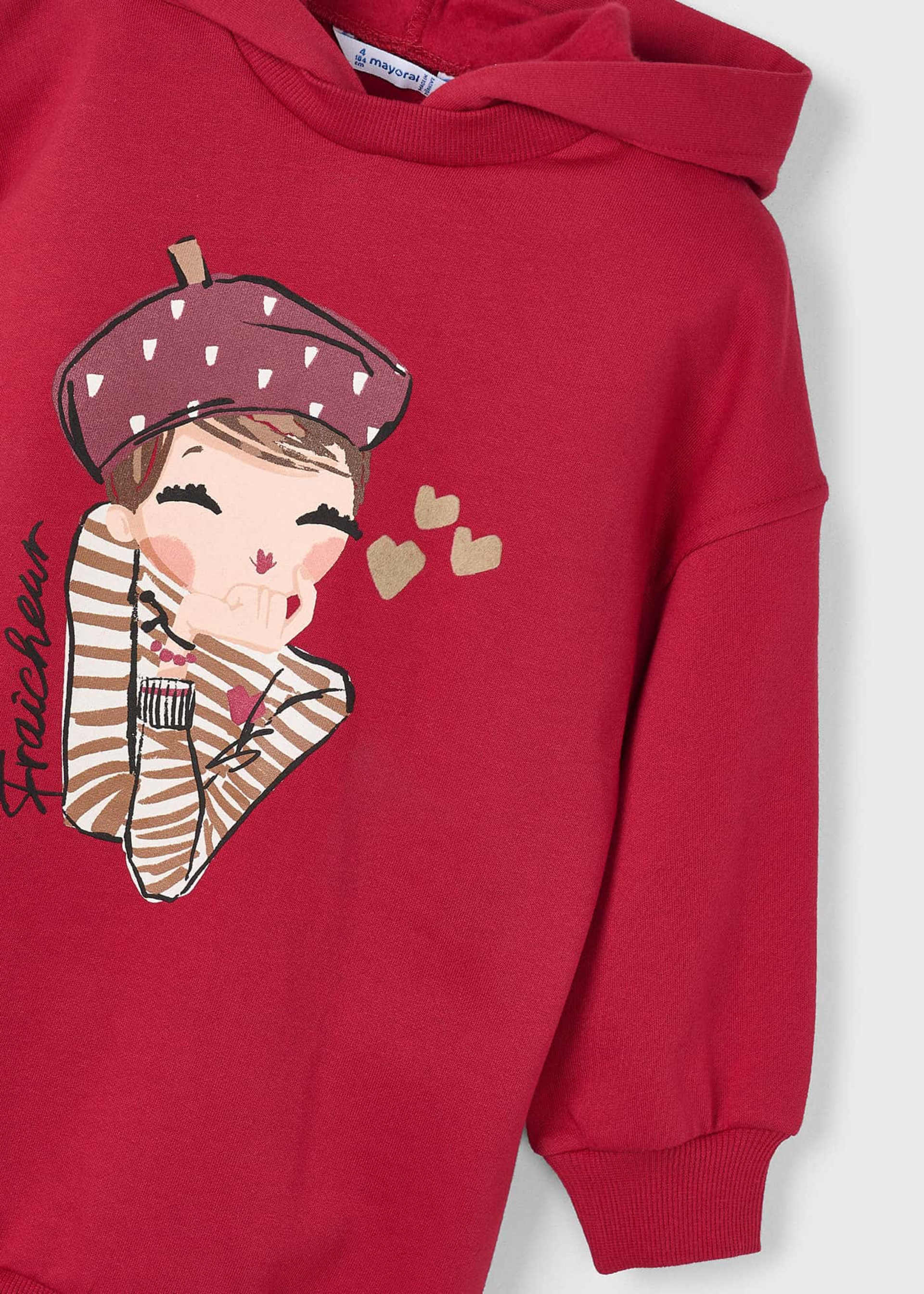 Vestito felpa cappuccio bambina Vestito felpa cappuccio bambina