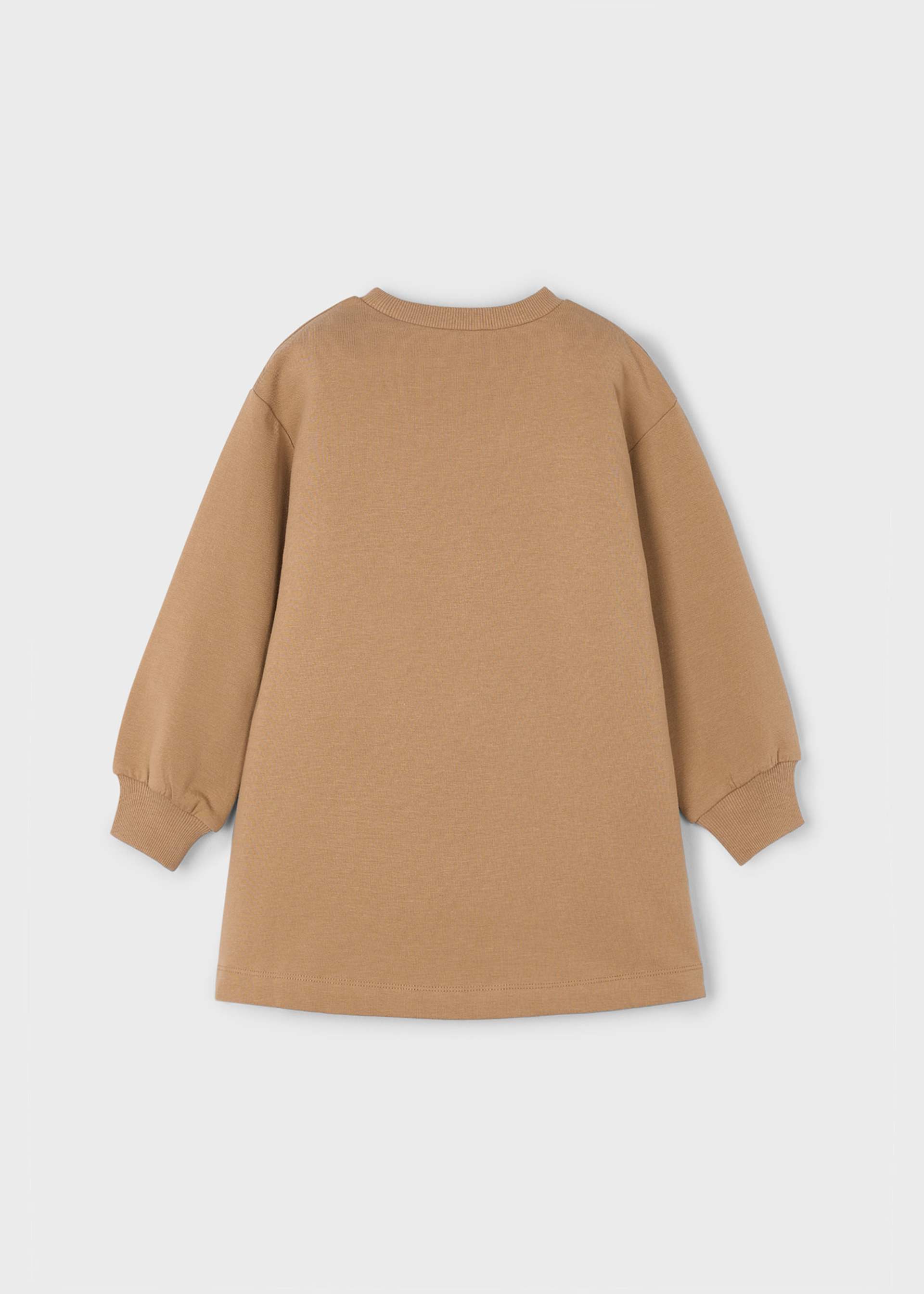 Vestido felpa gráfica niña