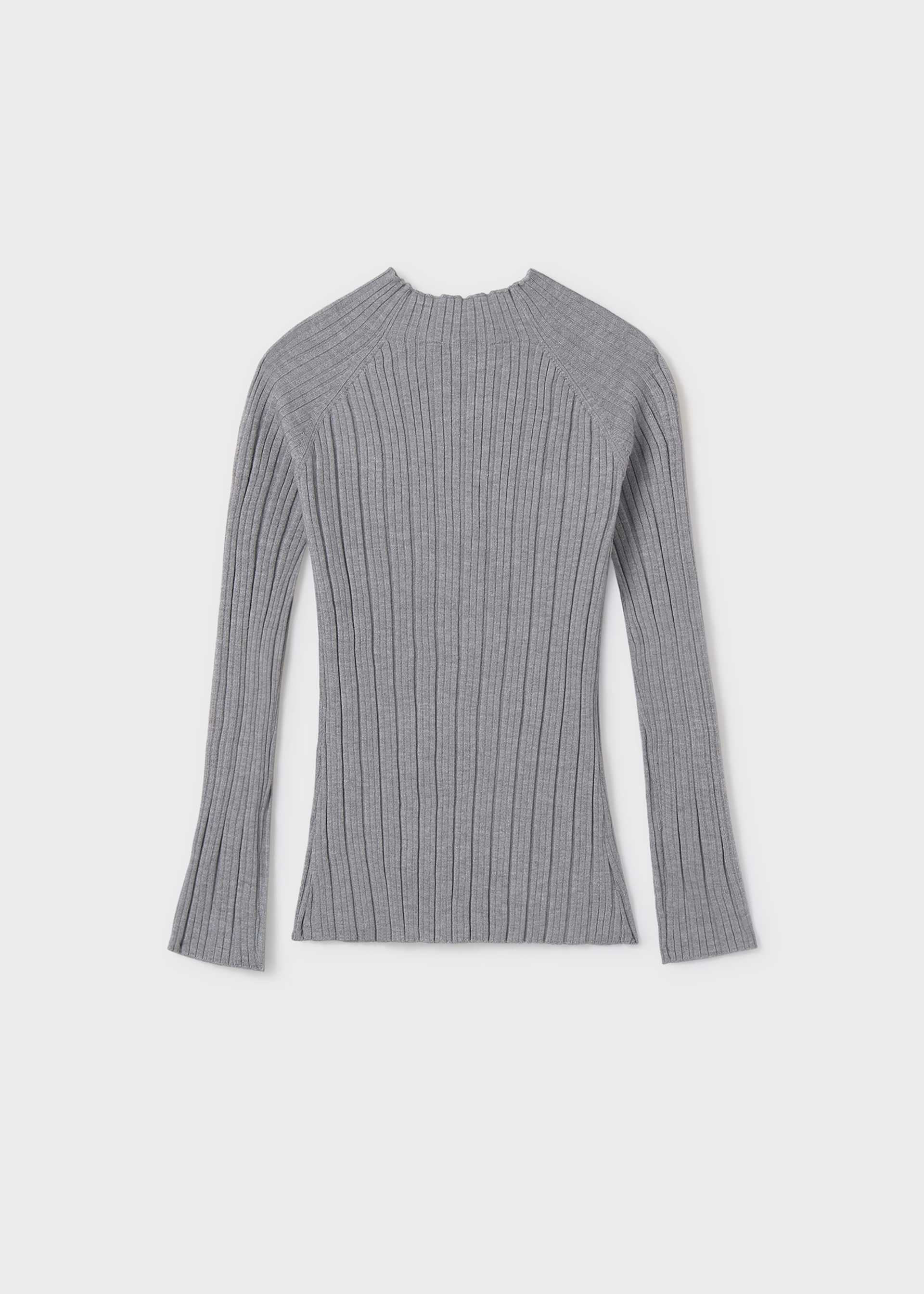 Girl Rib Knit Mock Neck Sweater